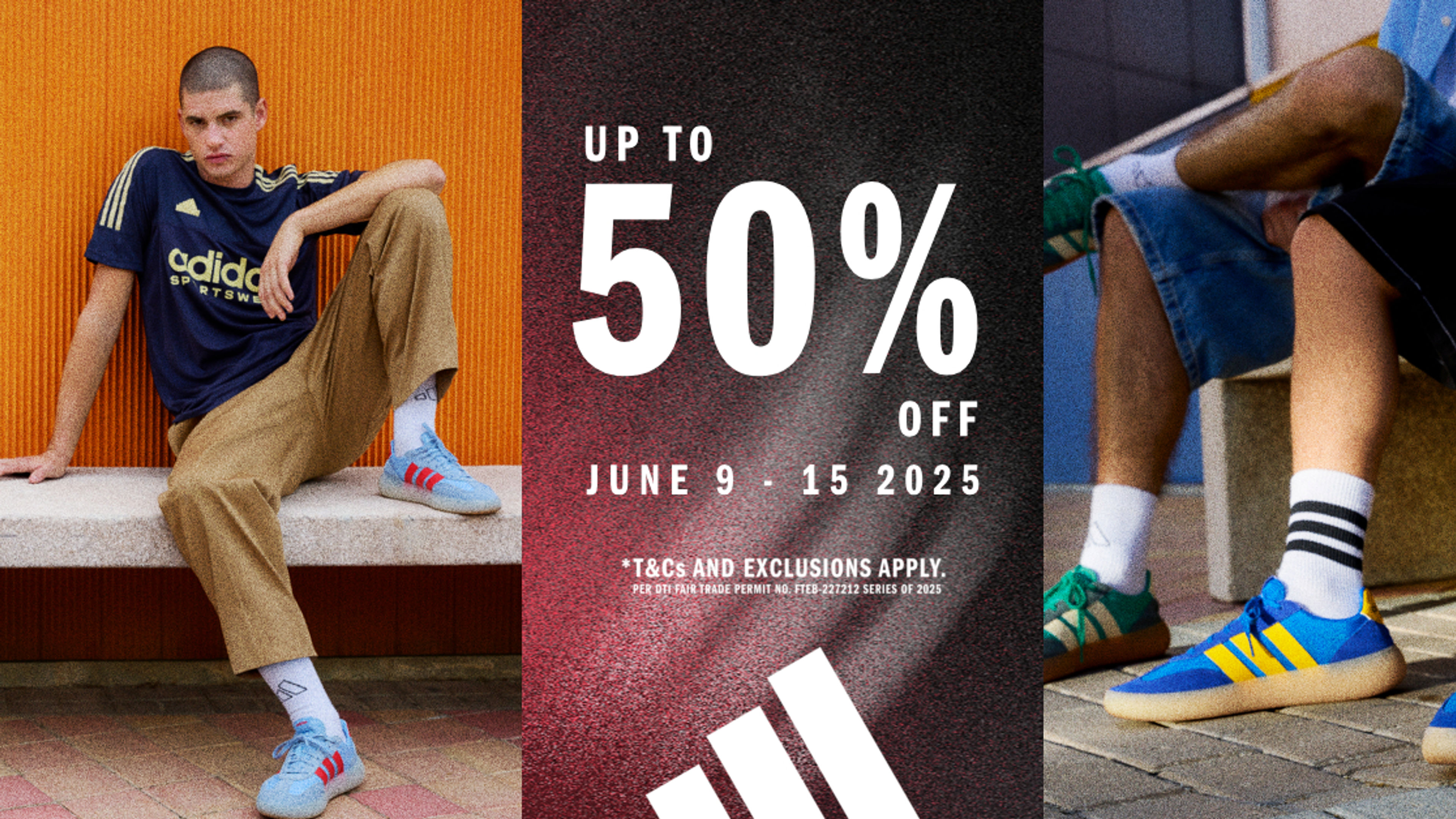 Adidas Up to 50% OFF discount banner