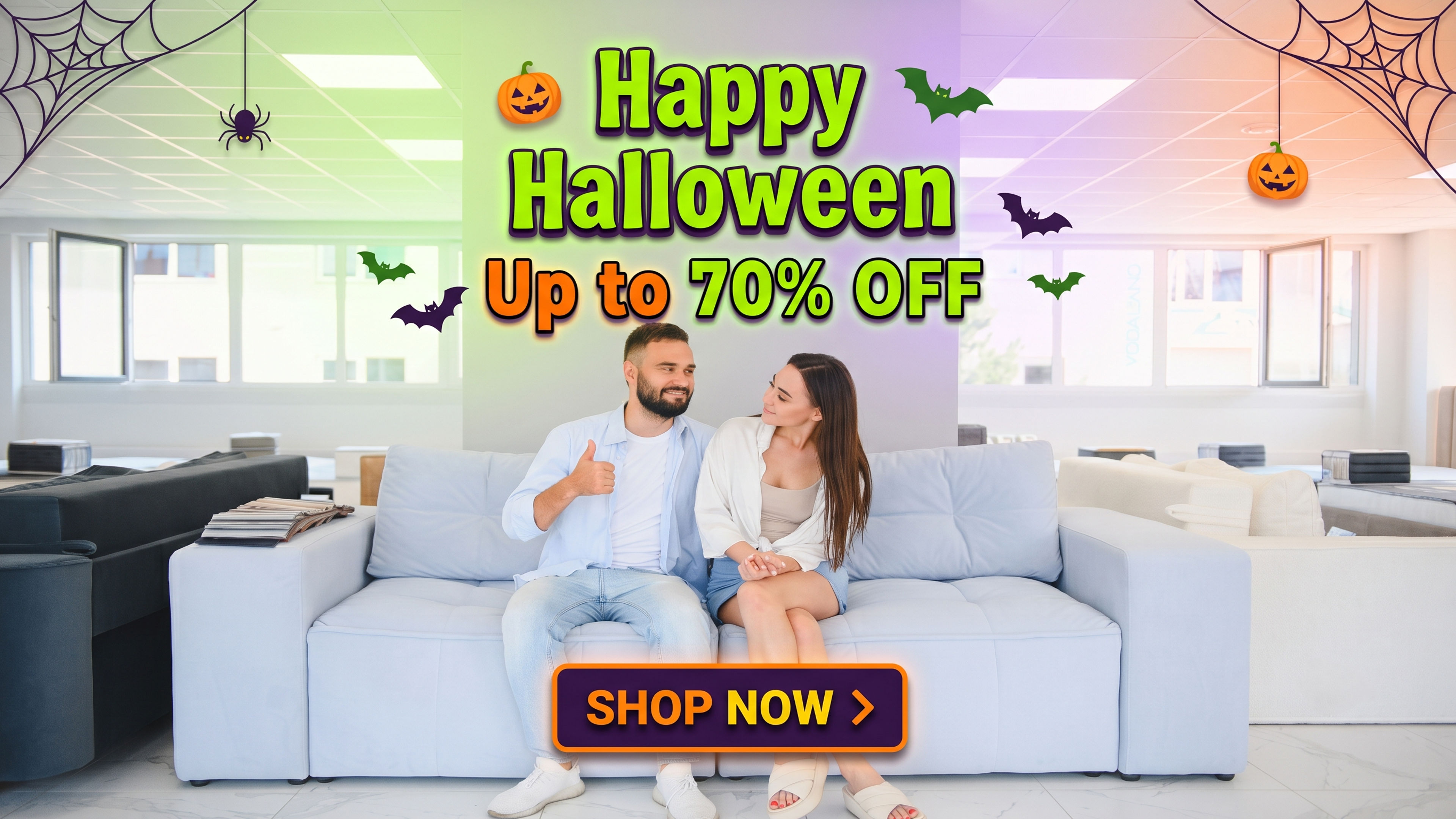 Couple Shopping for Furniture Together Indoors Store