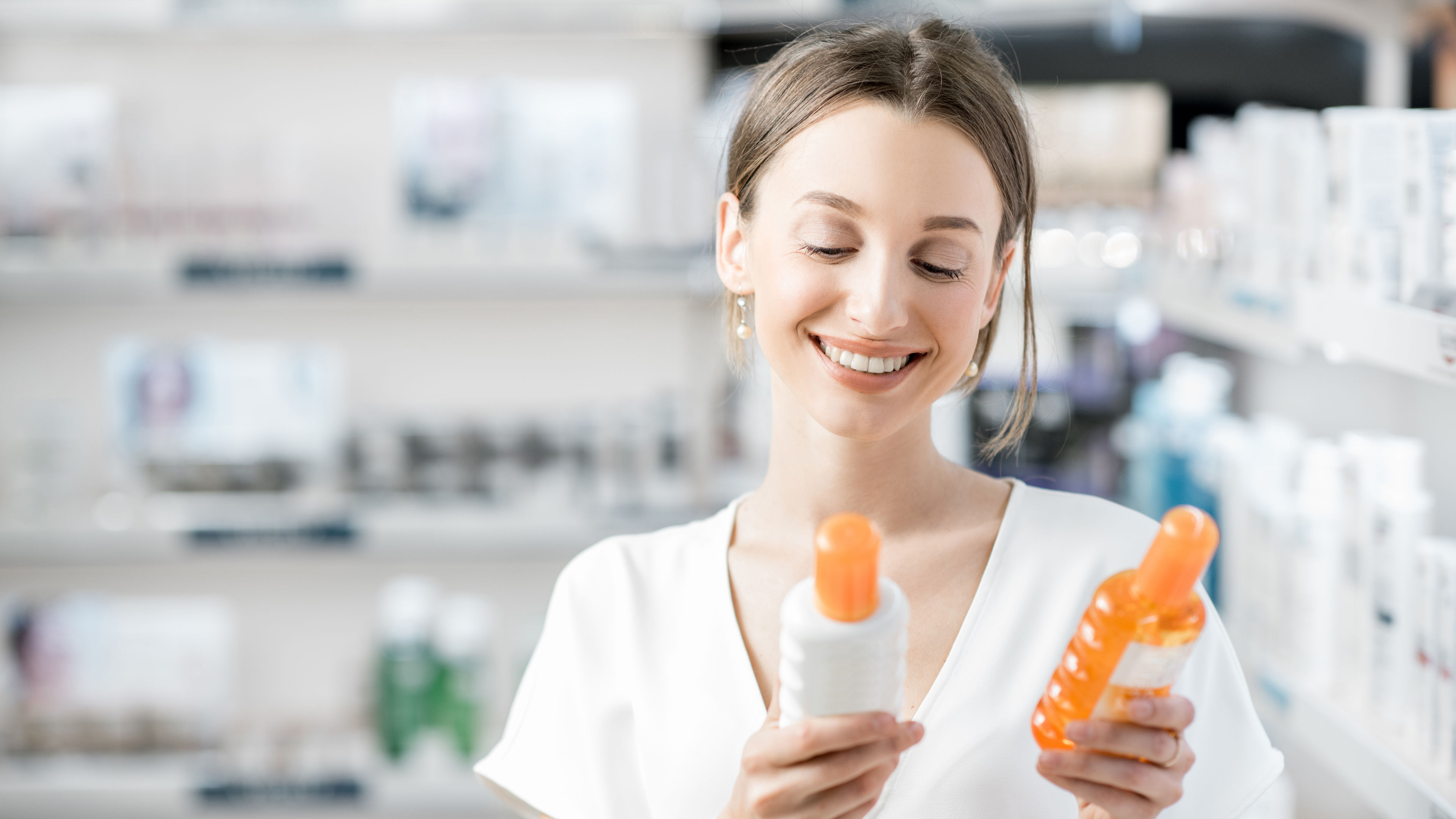 Woman Shopping for Skincare Products