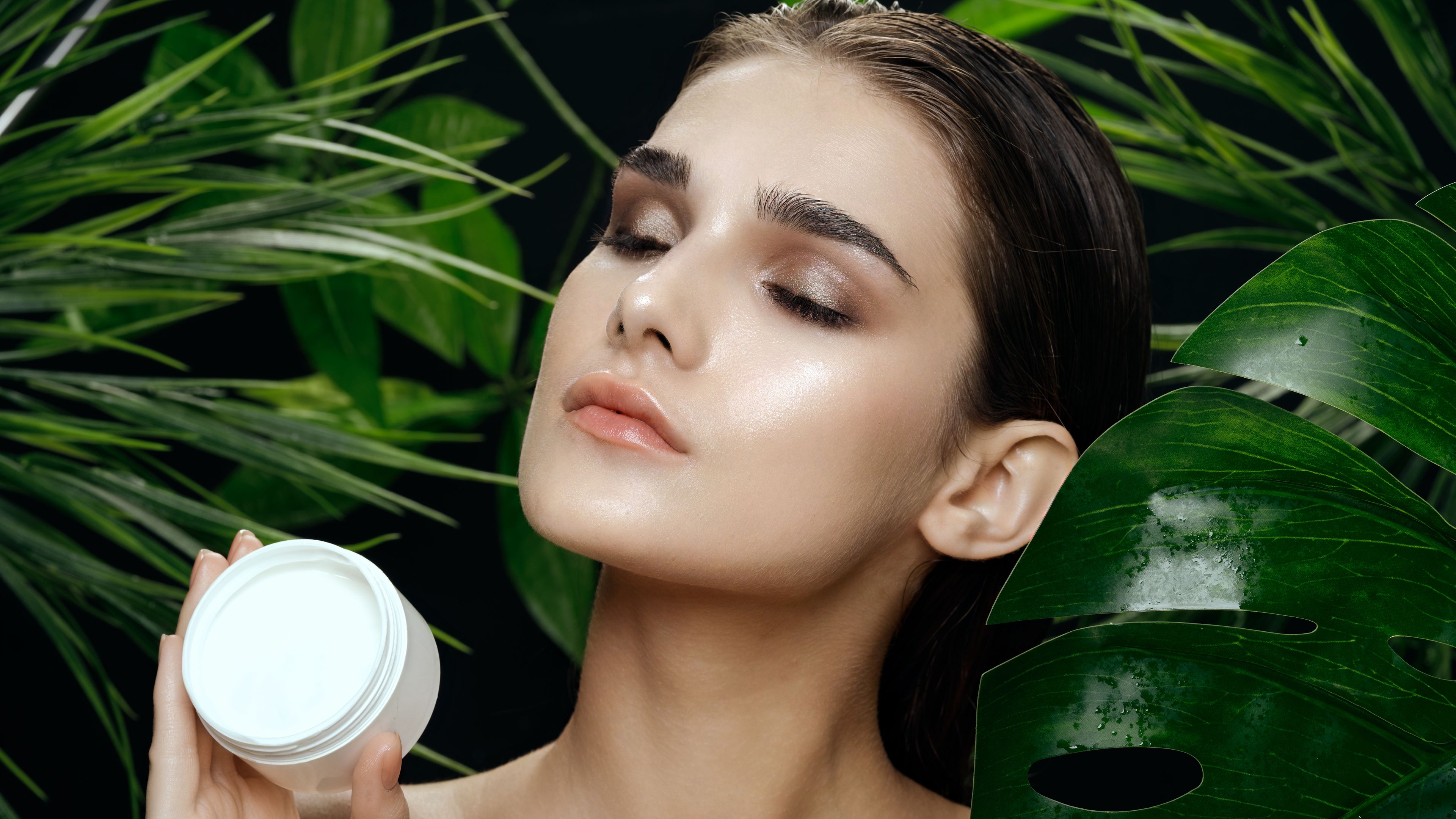 Woman with cream