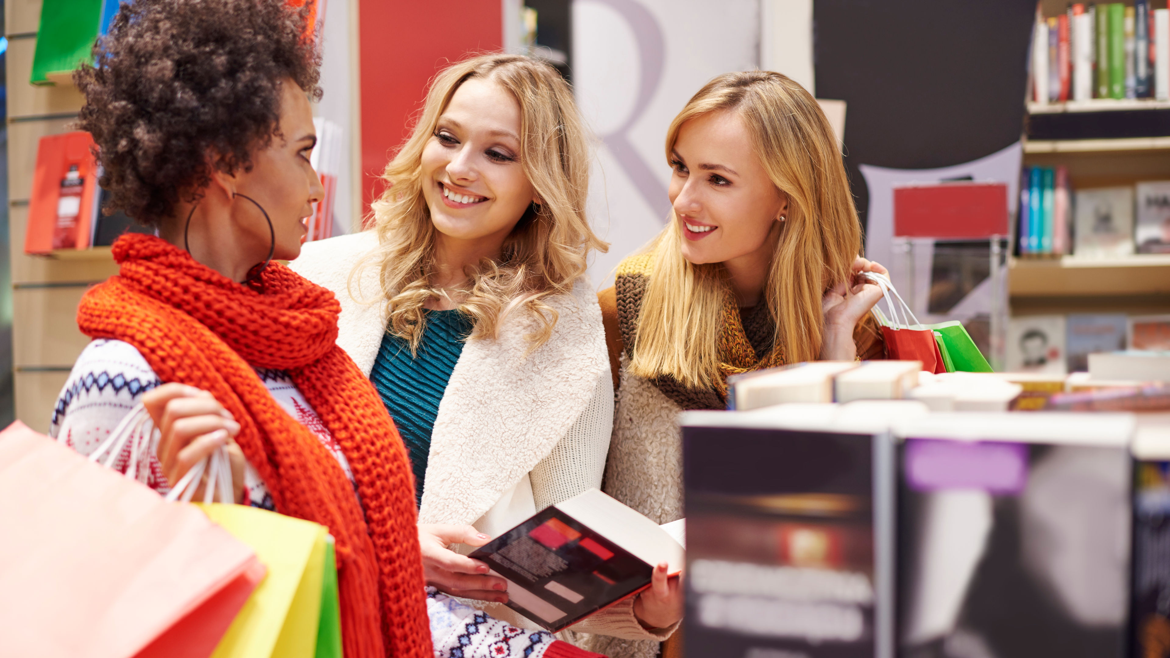 Women shopping with bags