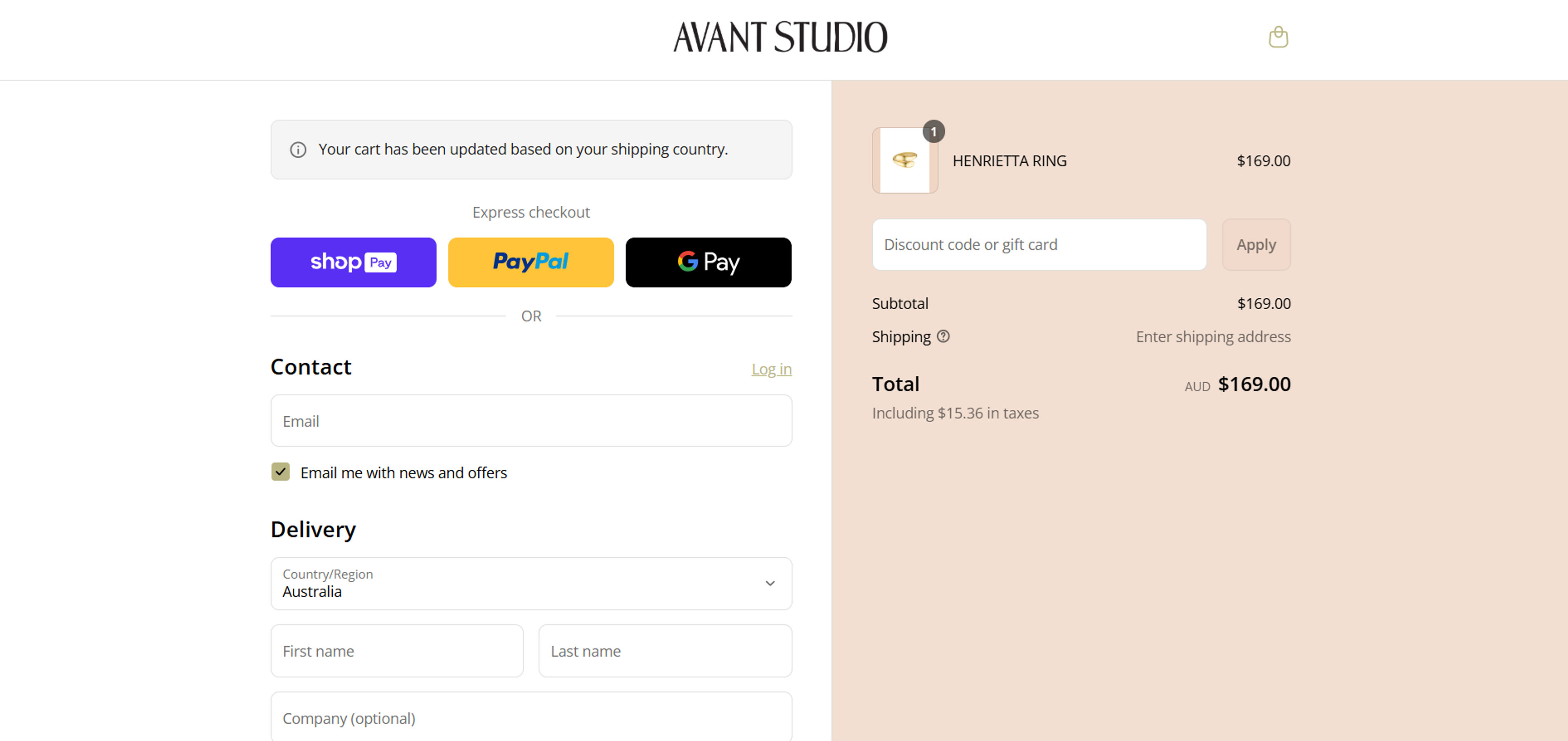 How to use coupon for Avant Studio