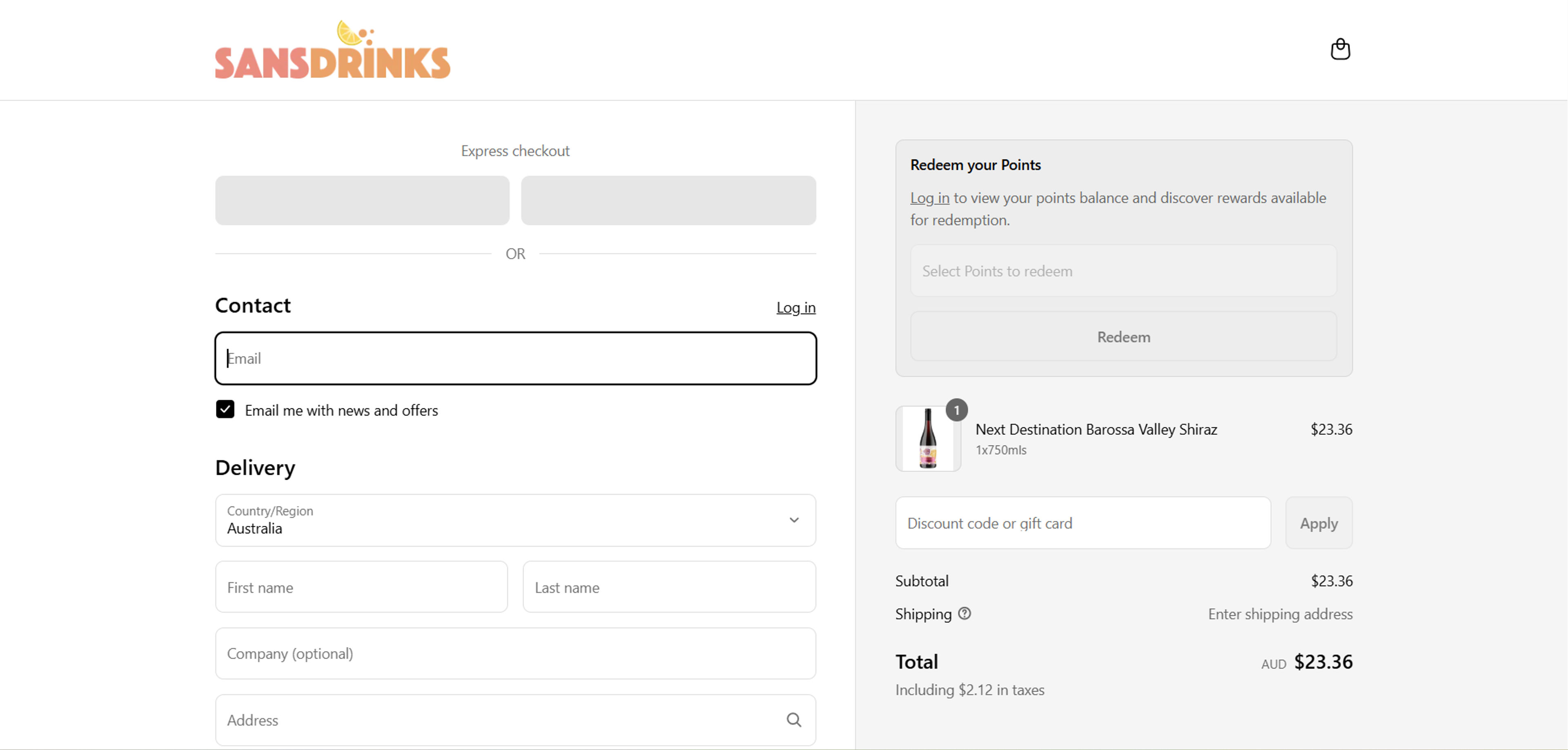 How to use coupon for Sans Drinks