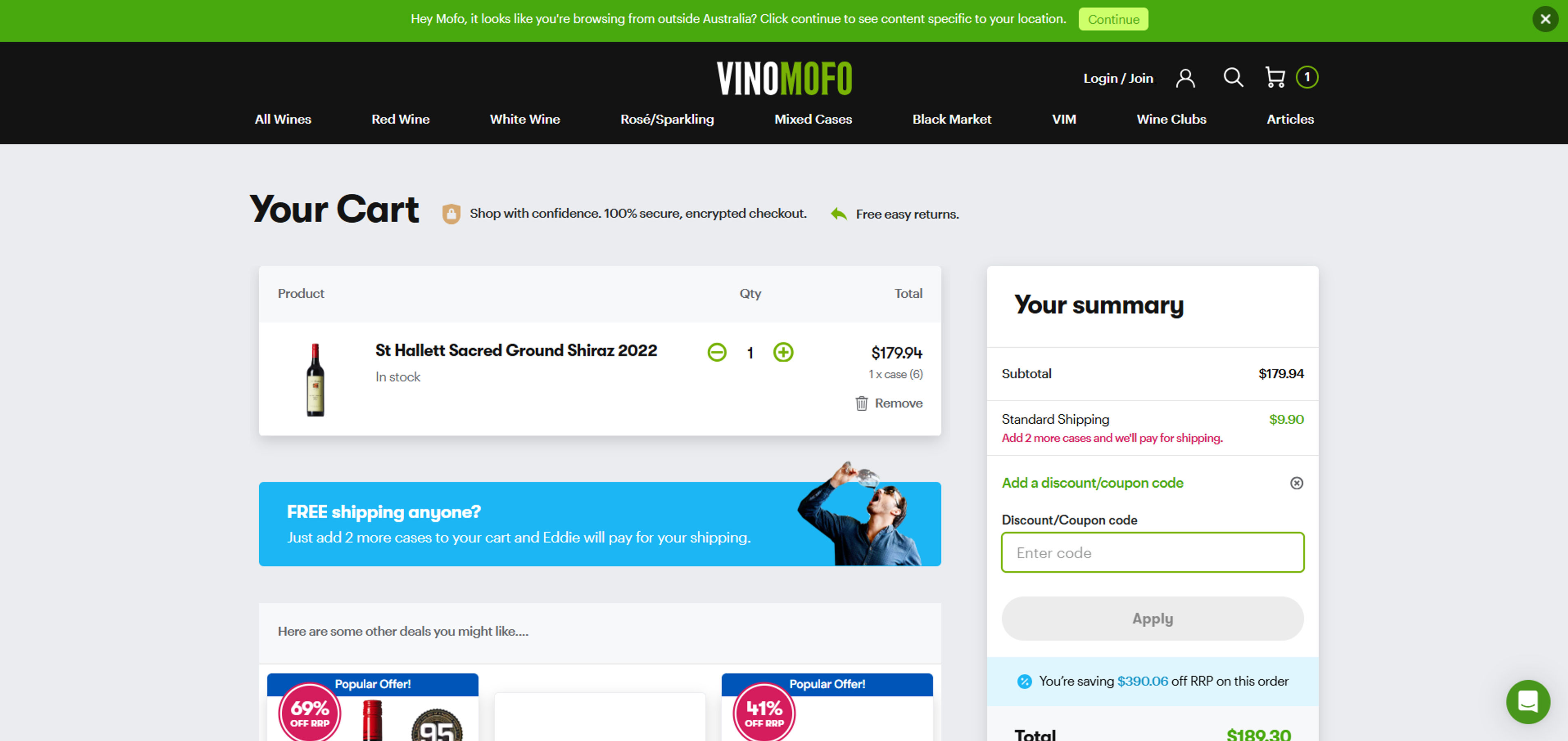 How to use coupon for Vinomofo