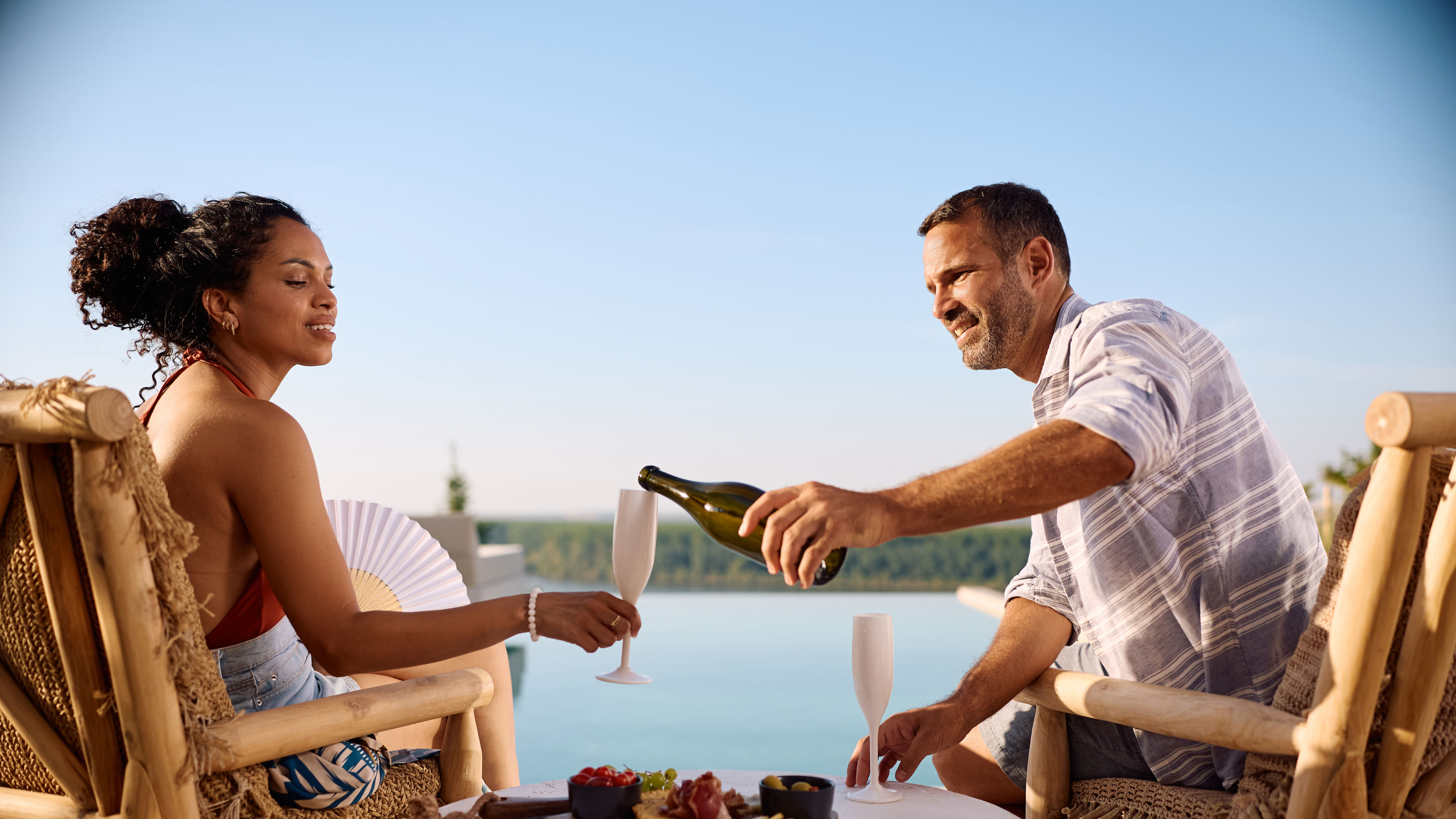 Couple drinking champagne