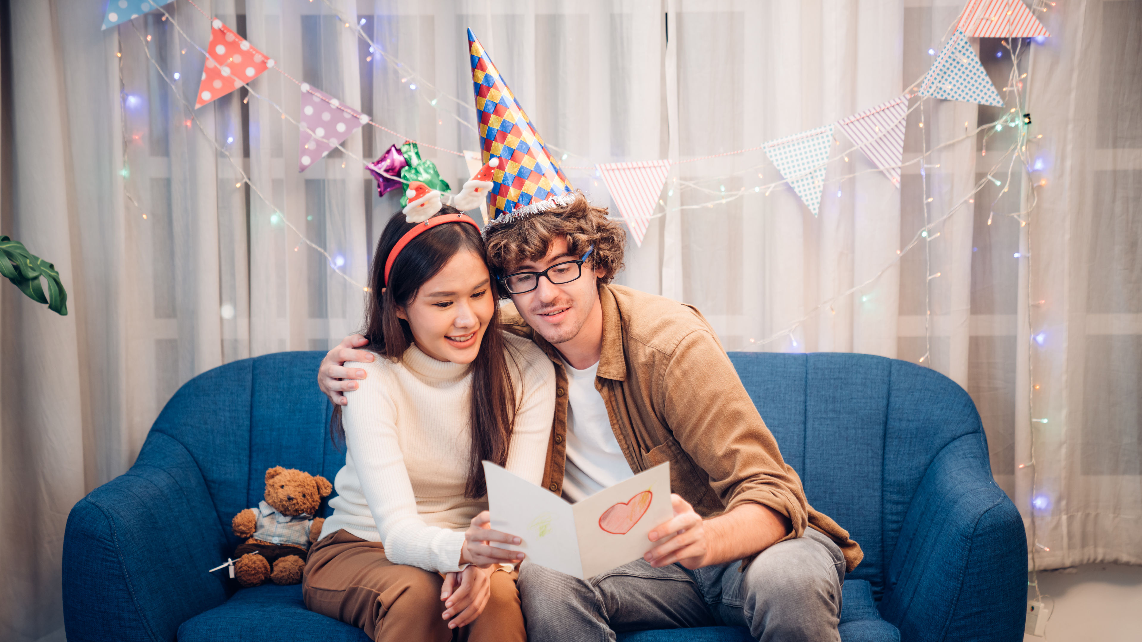 Young couples celebrating birthday
