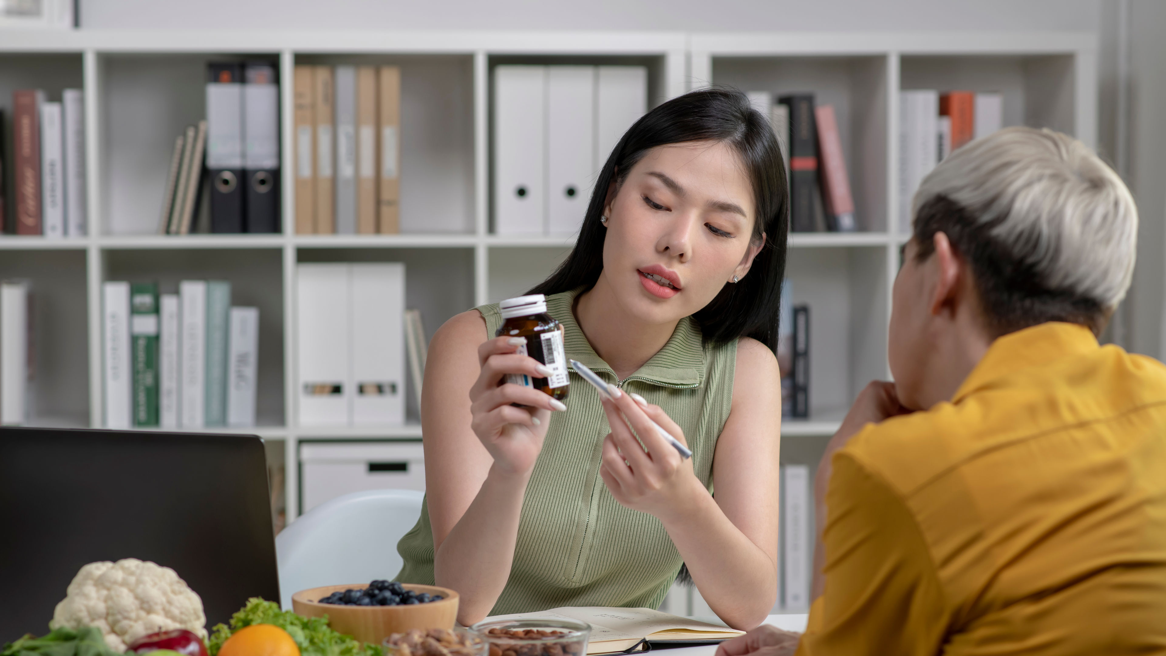 A woman suggesting supplements