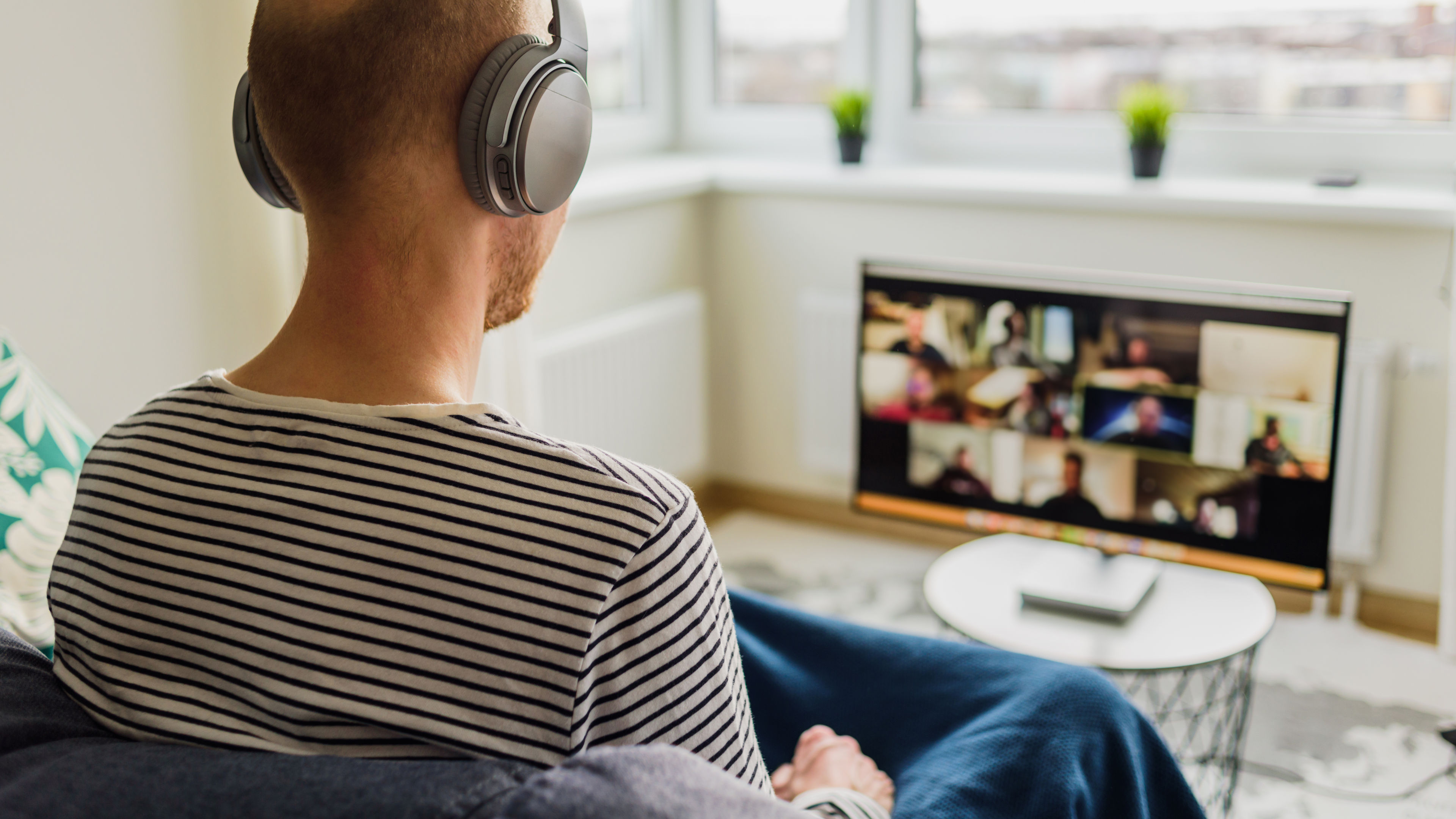 Man using headphones