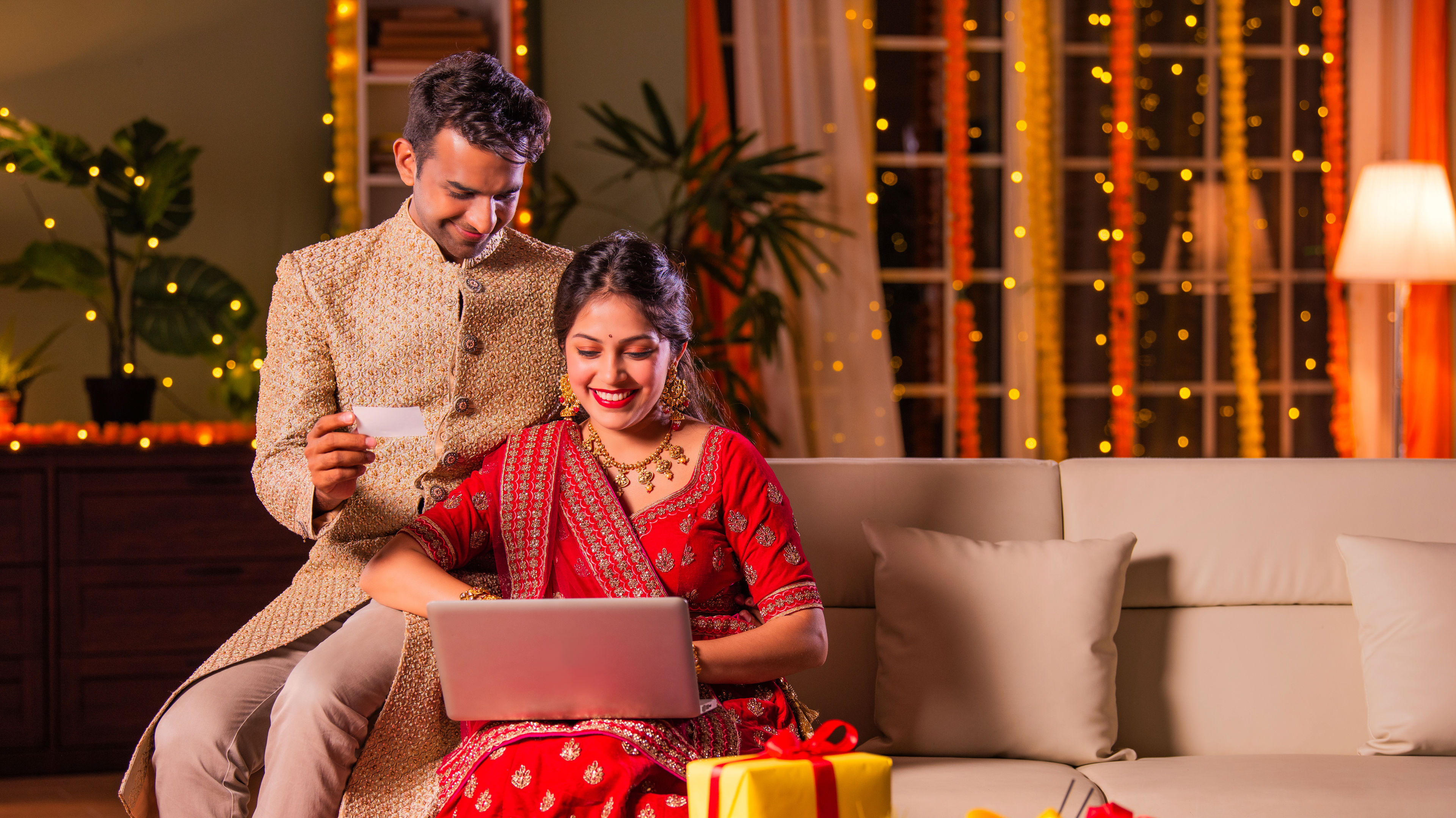Couple shopping online