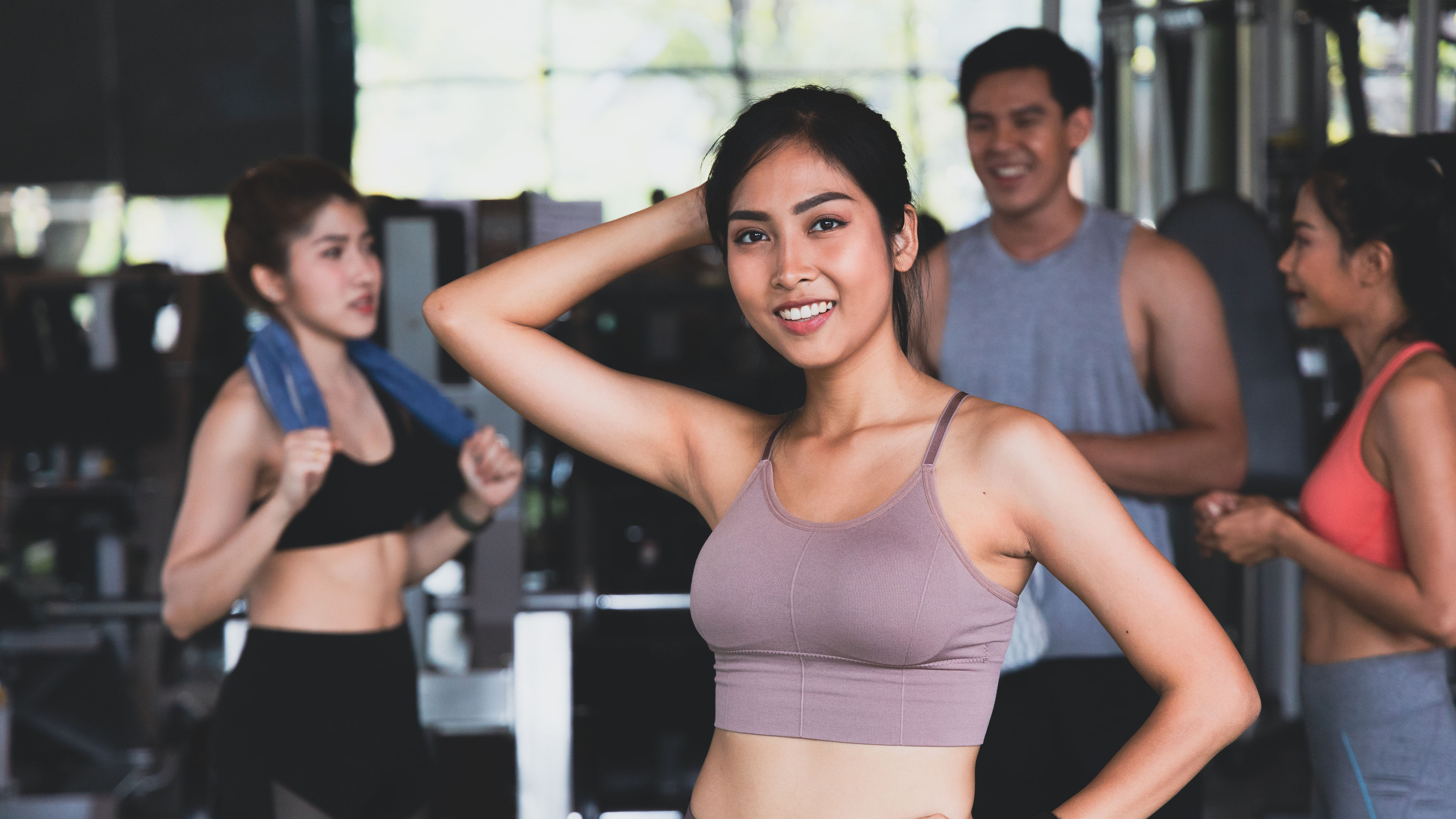 A woman in gym