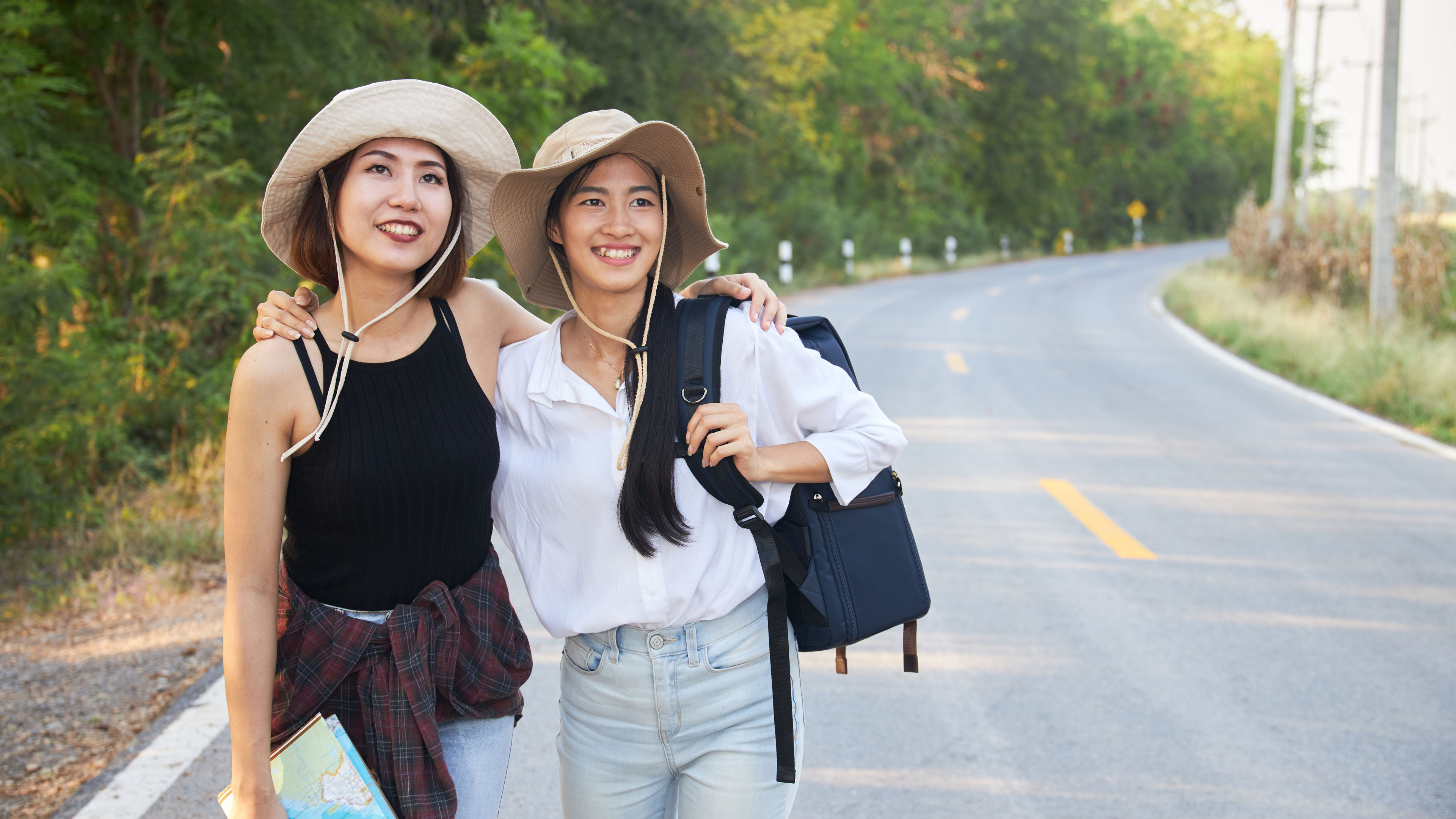 Two women travelling.