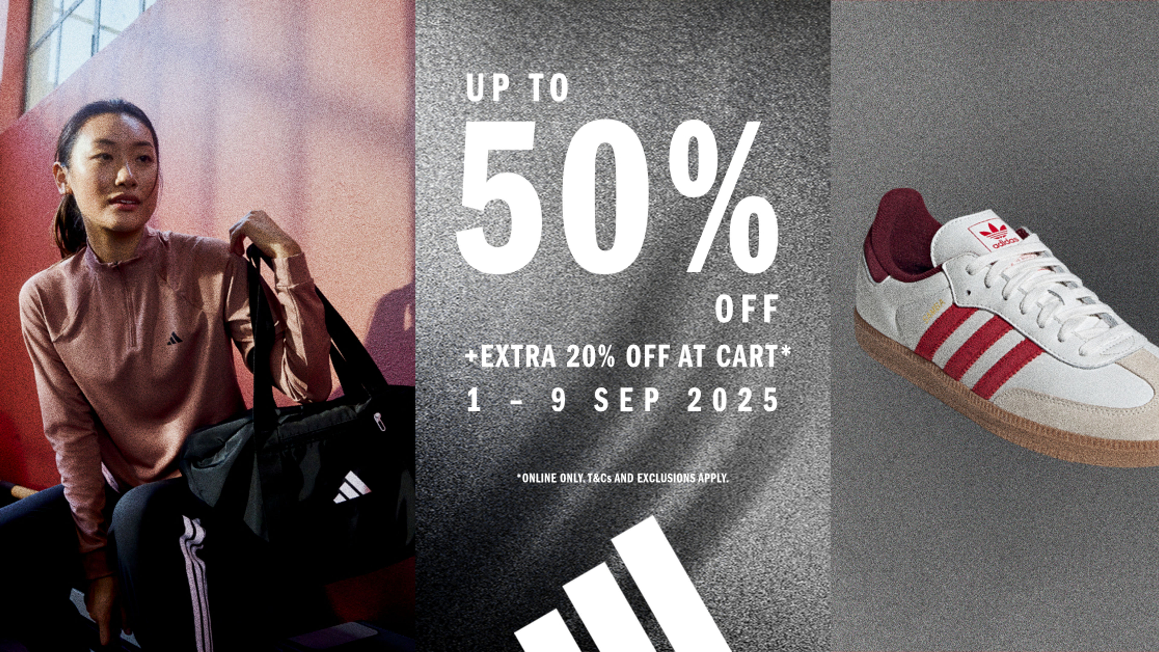 A banner image of Adidas 70% Off.