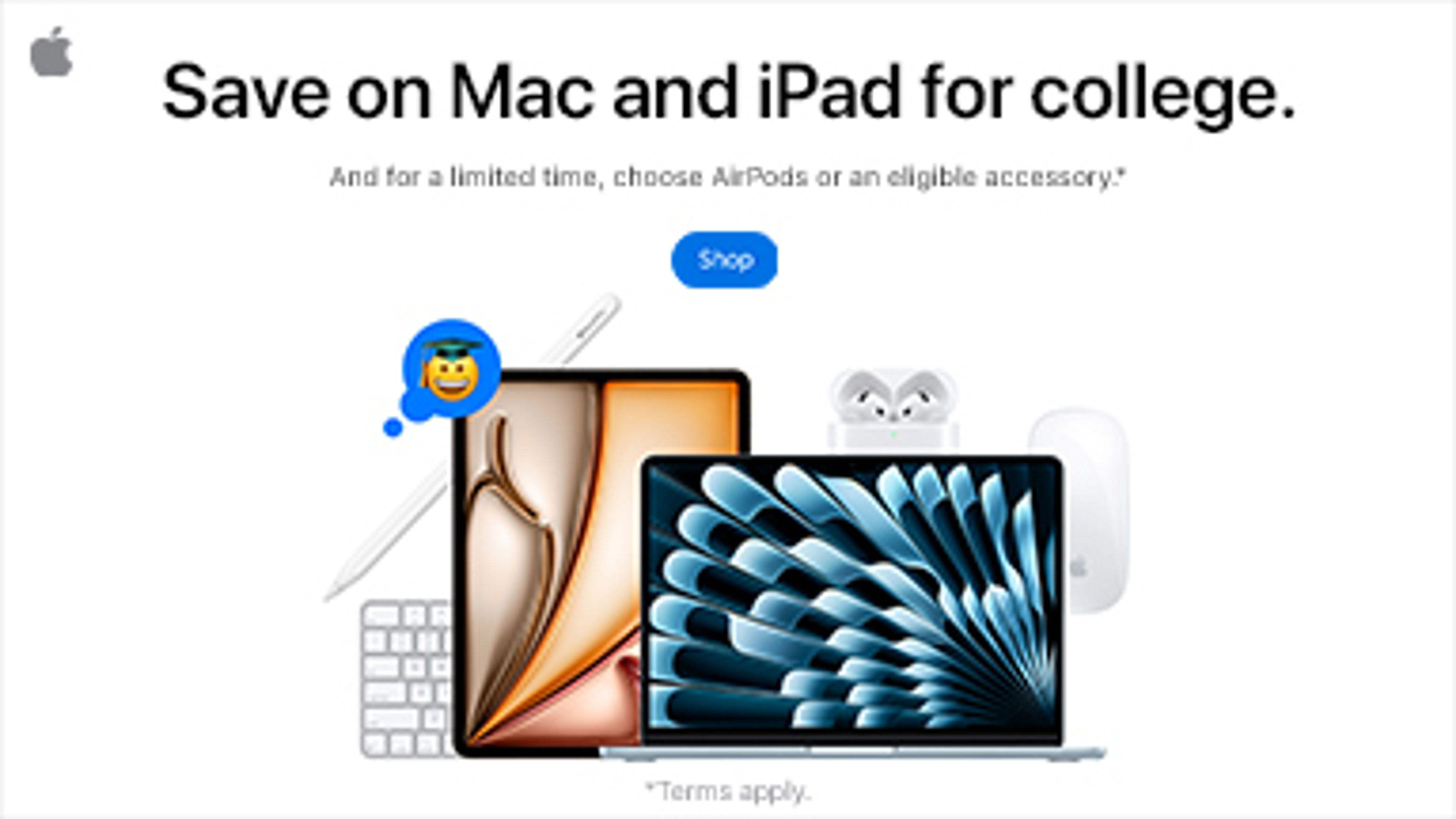 Halaman sepanduk tawaran pendidikan Apple