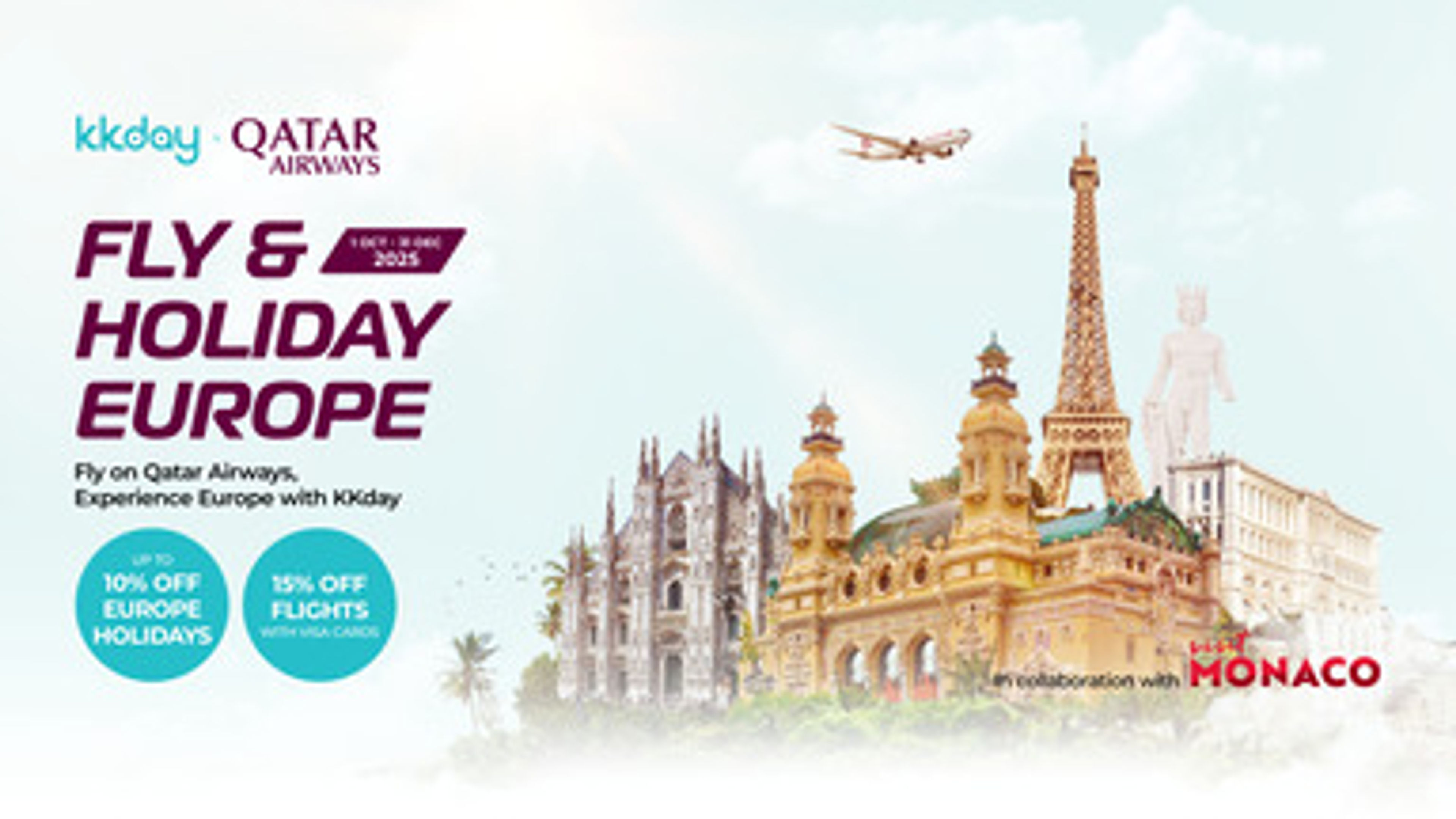 A banner image of KKday outbound to Europe Offer.