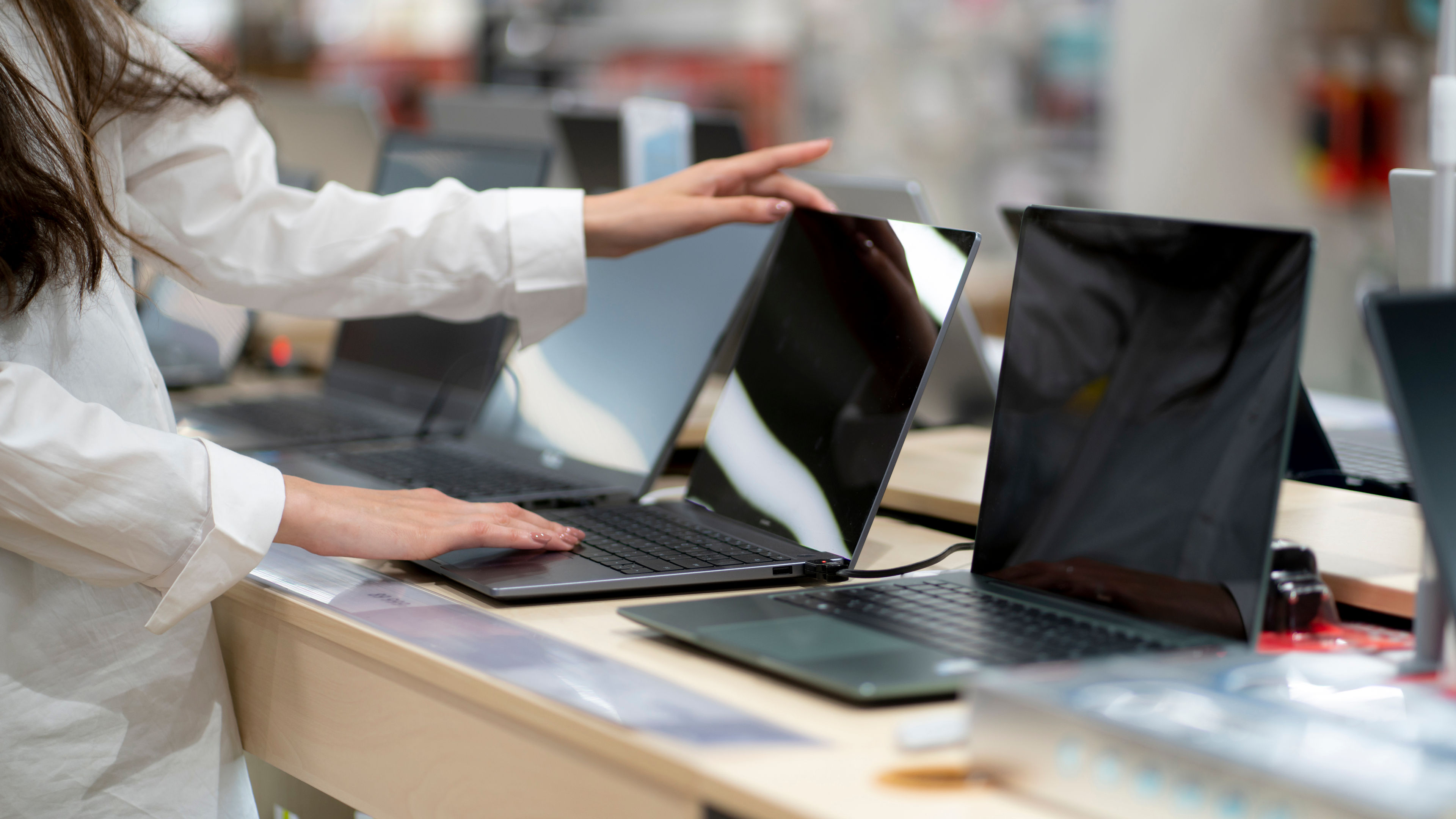 A laptop shop in a mall 