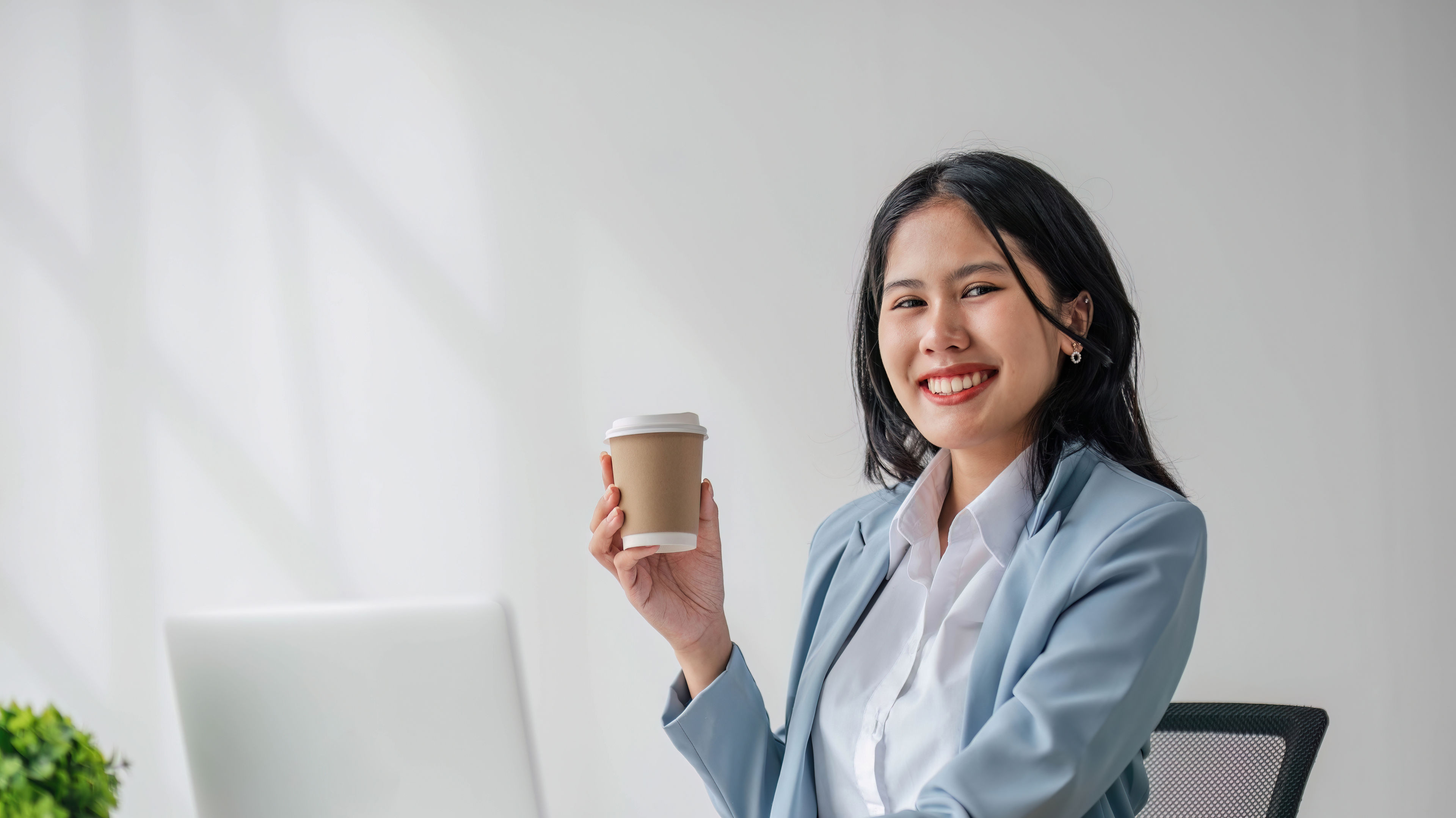 A techie woman at the office