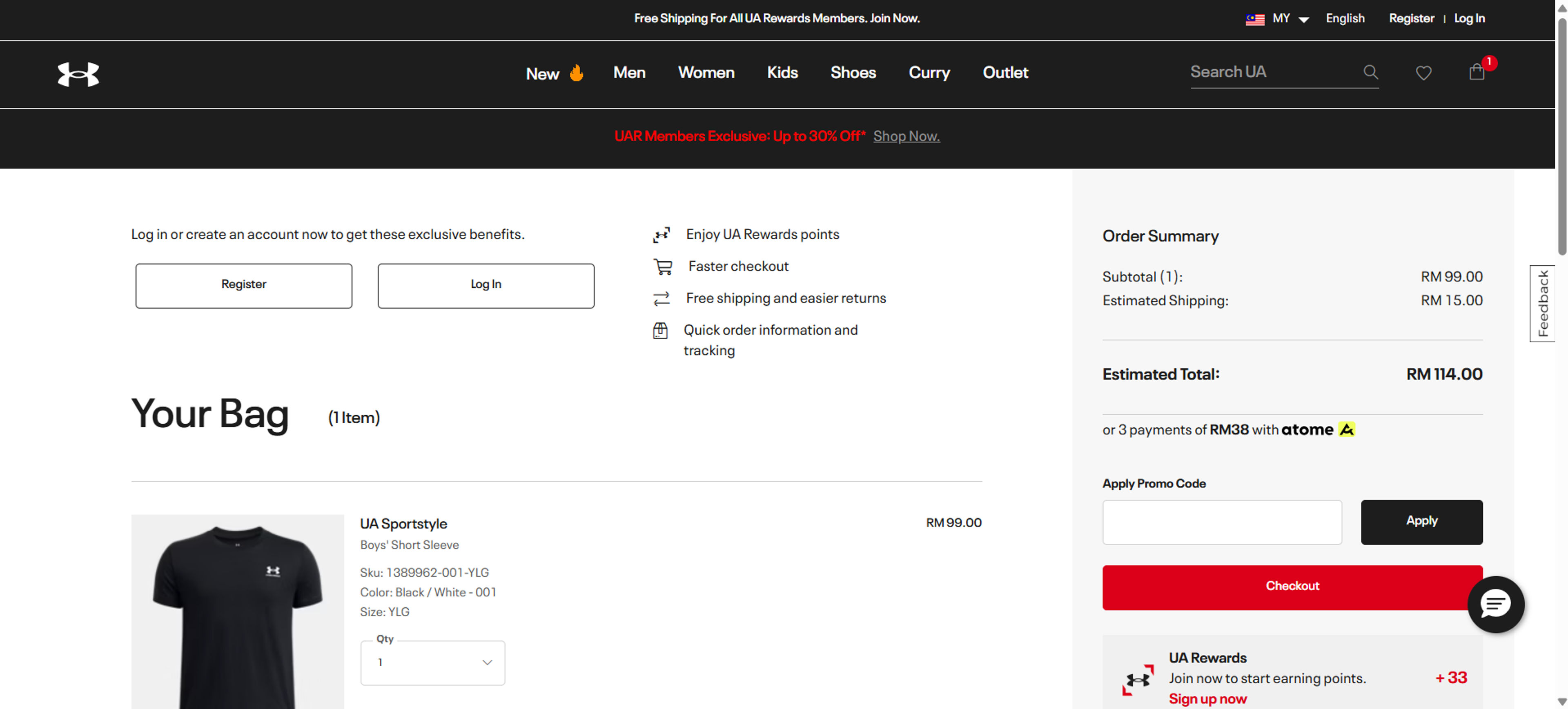 Cara menggunakan kupon untuk Under Armour