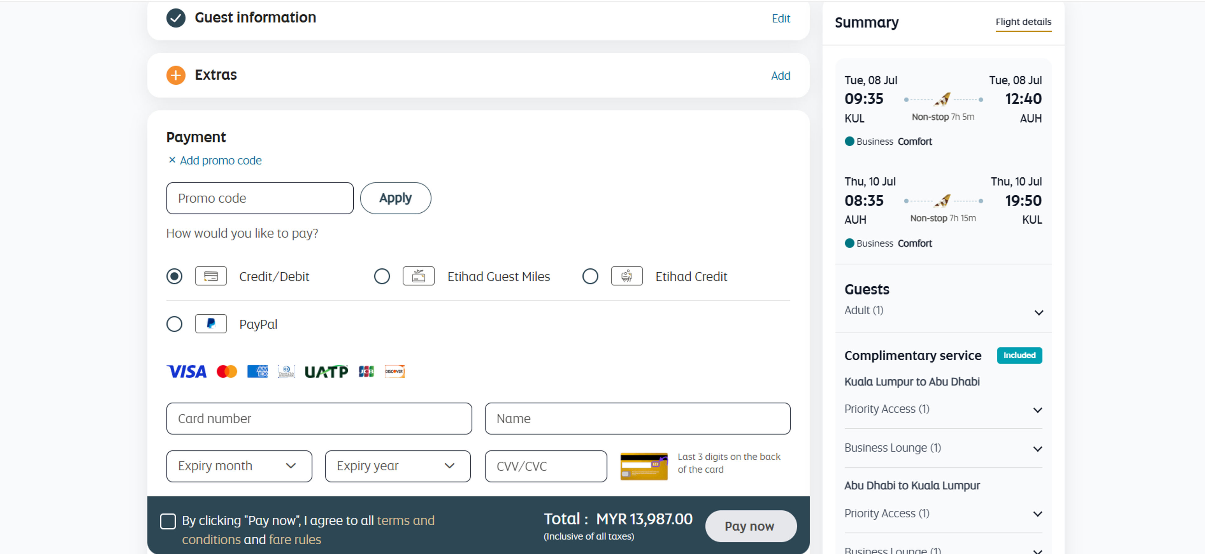 Cara menggunakan Kupon untuk Etihad Airways