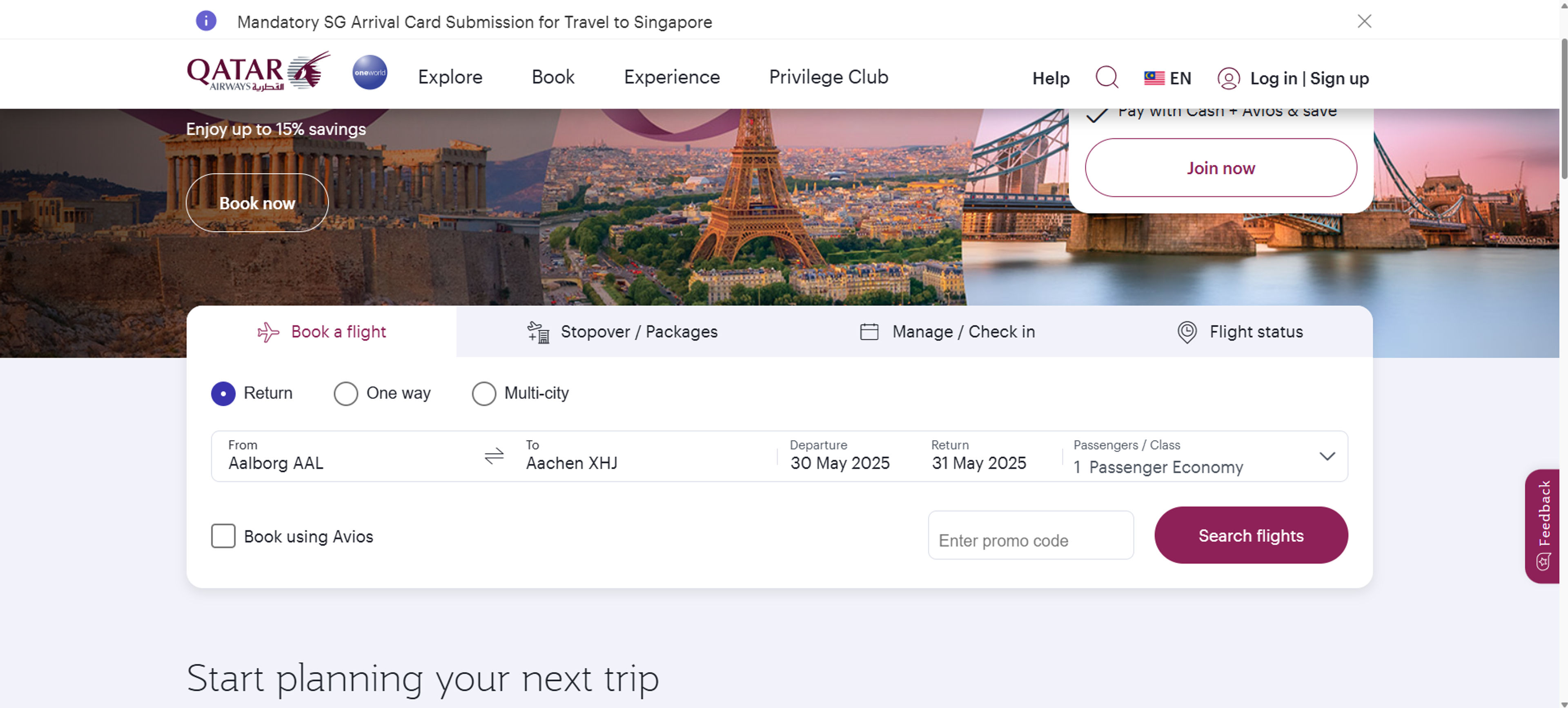 Cara menggunakan Kupon untuk Qatar Airways