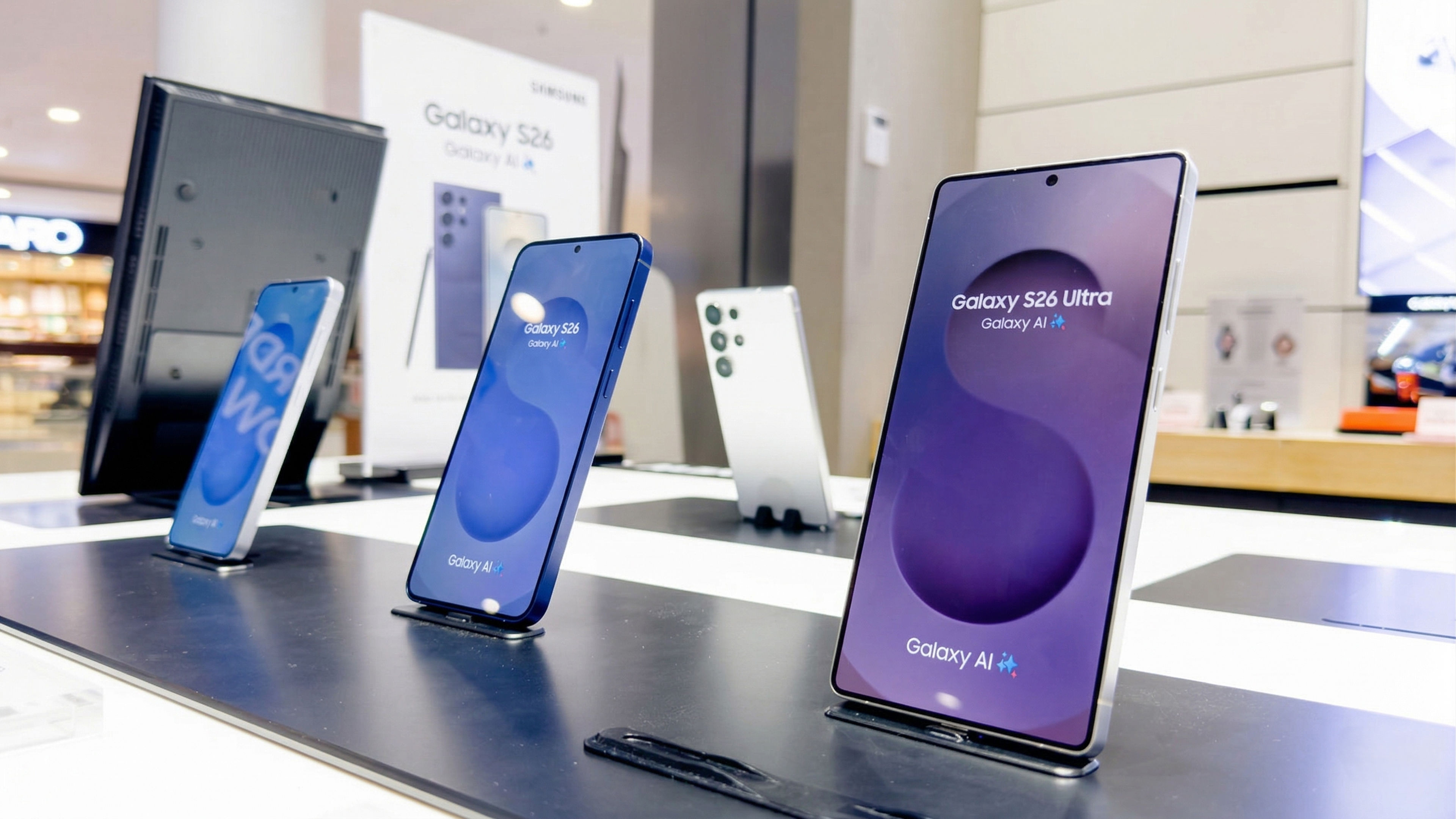 A banner image of Samsung S26 series for offer promoting.