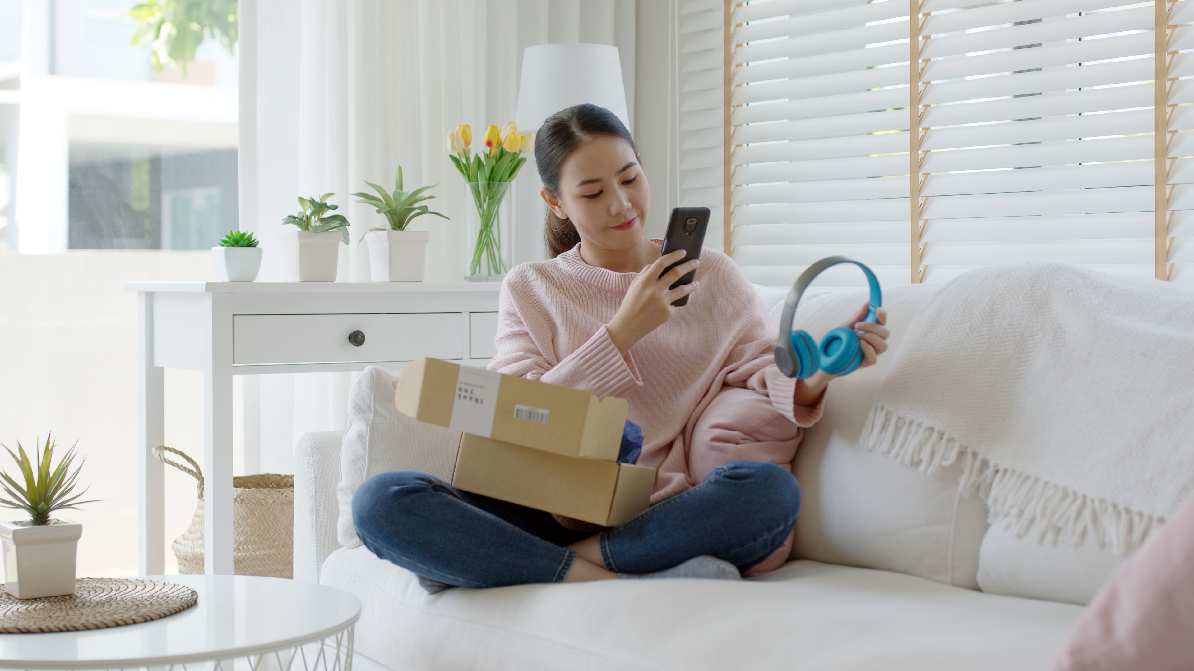 Unboxing new headphones and capturing the moment
