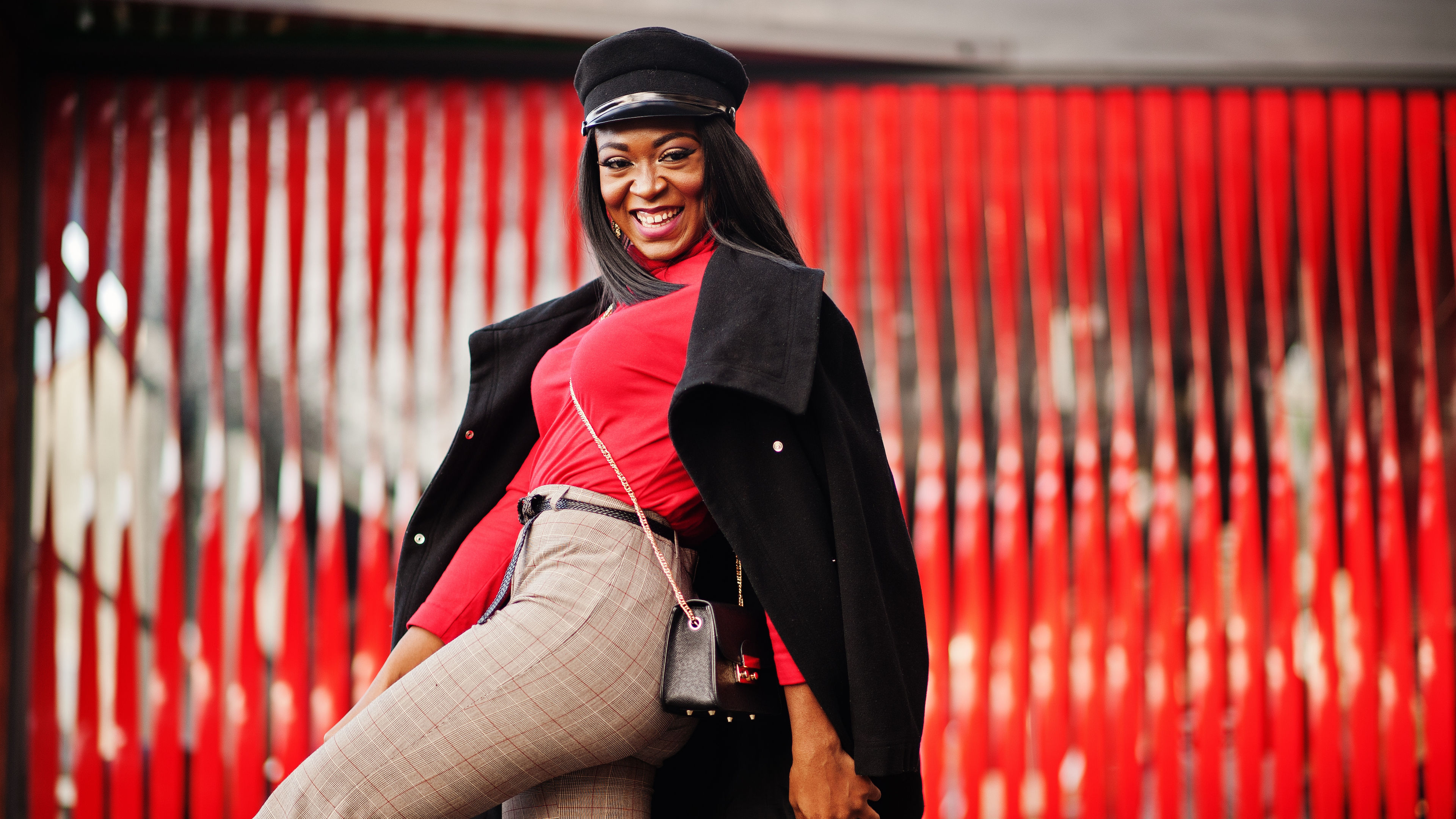 A woman posing