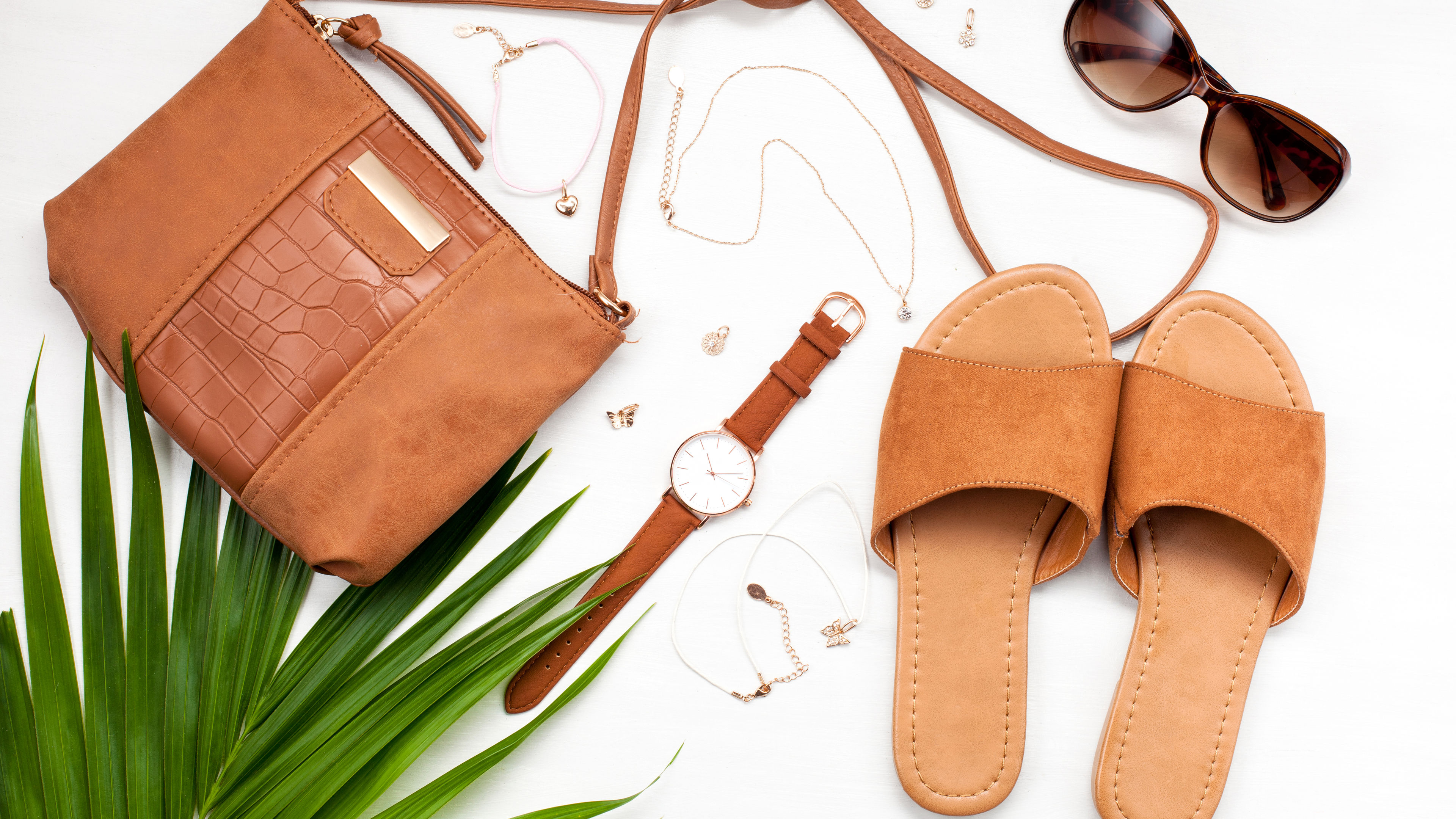 Summer street style. Fashion summer girl clothes set, accessories