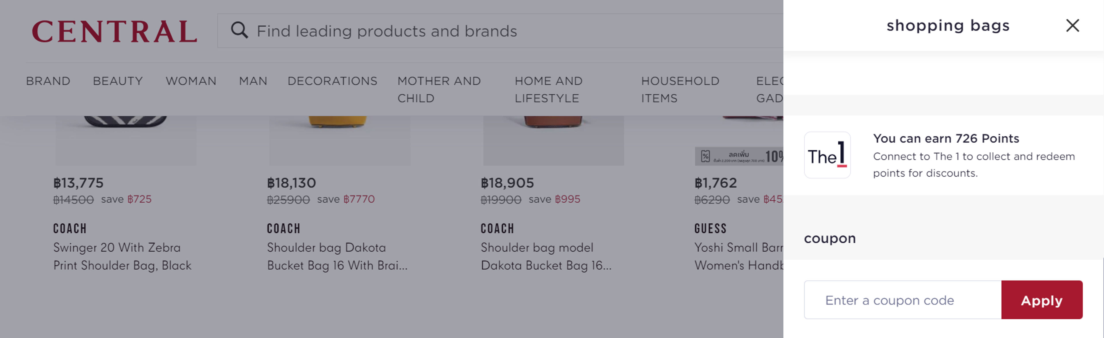 How to use Coupon for Central Department Store