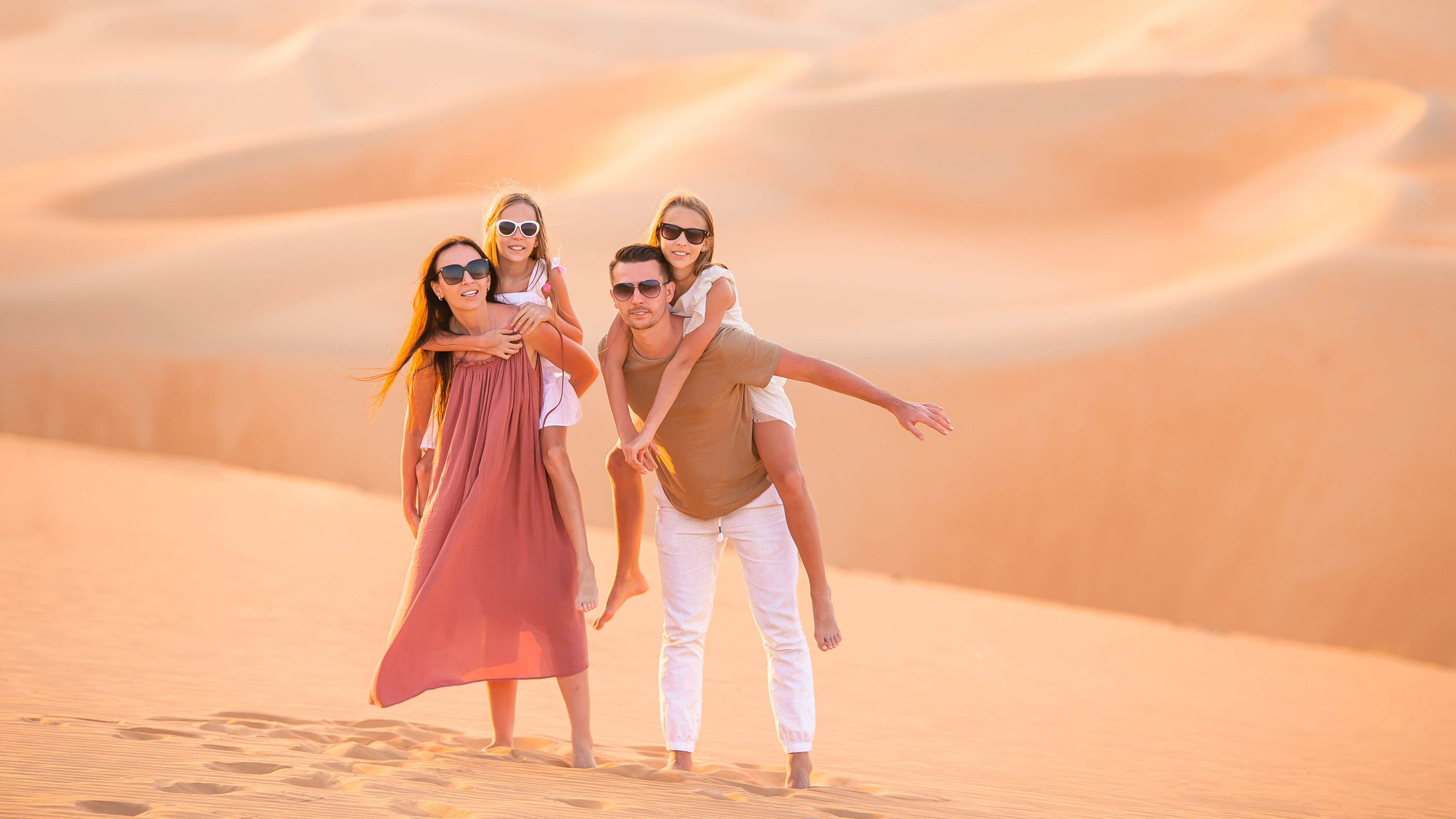 A family in a desert