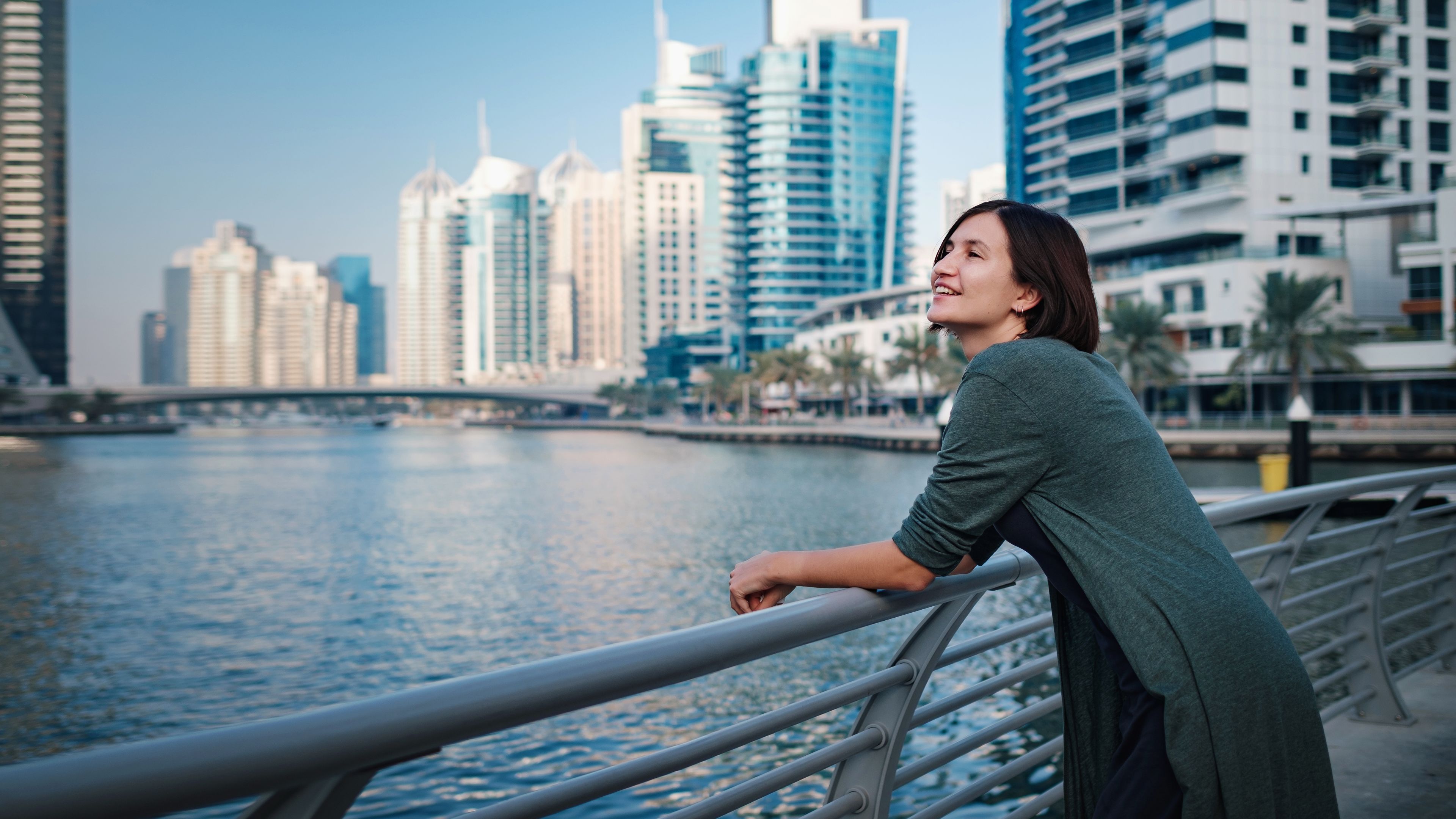 A woman in a city