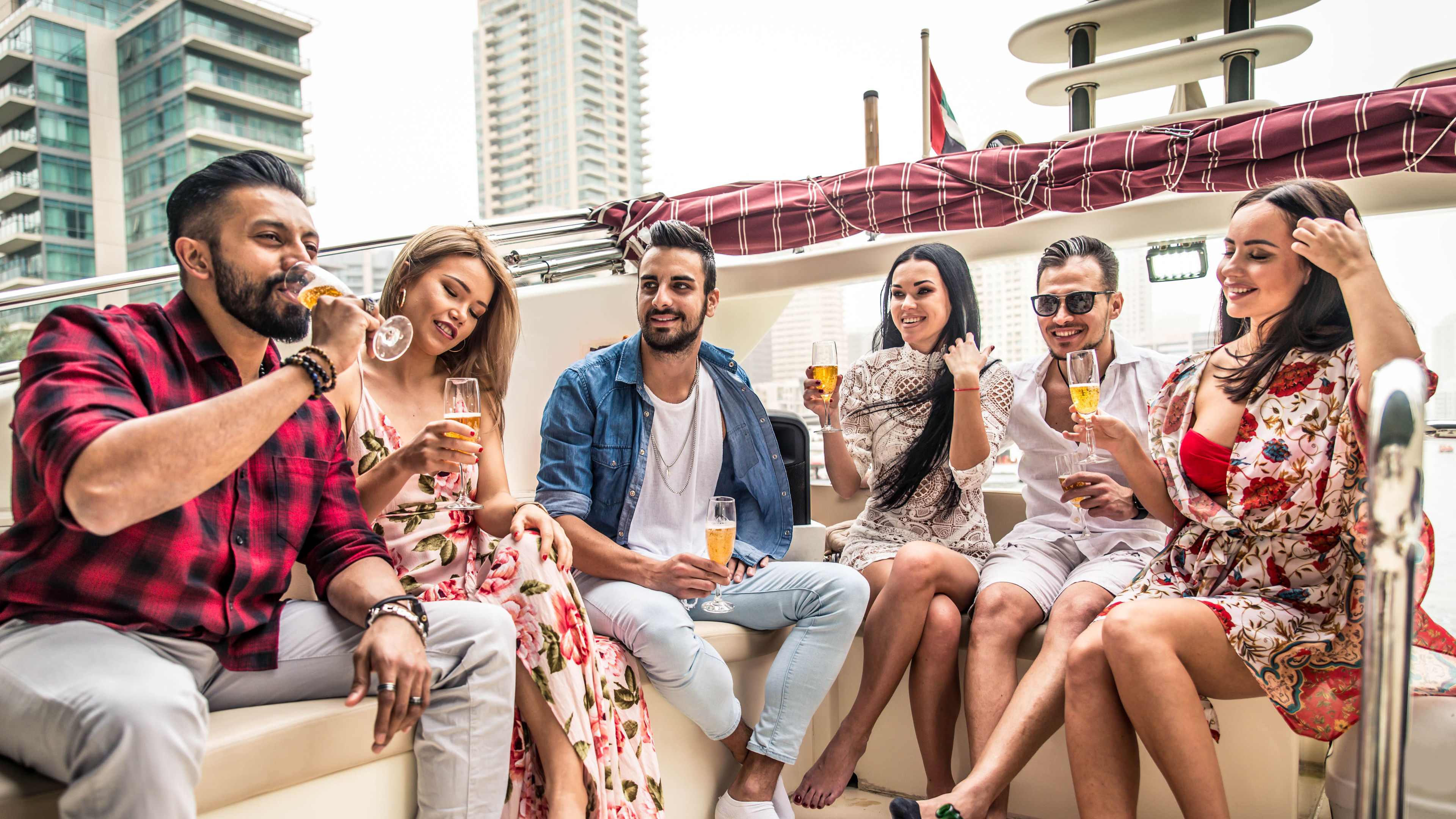Friends on a yacht