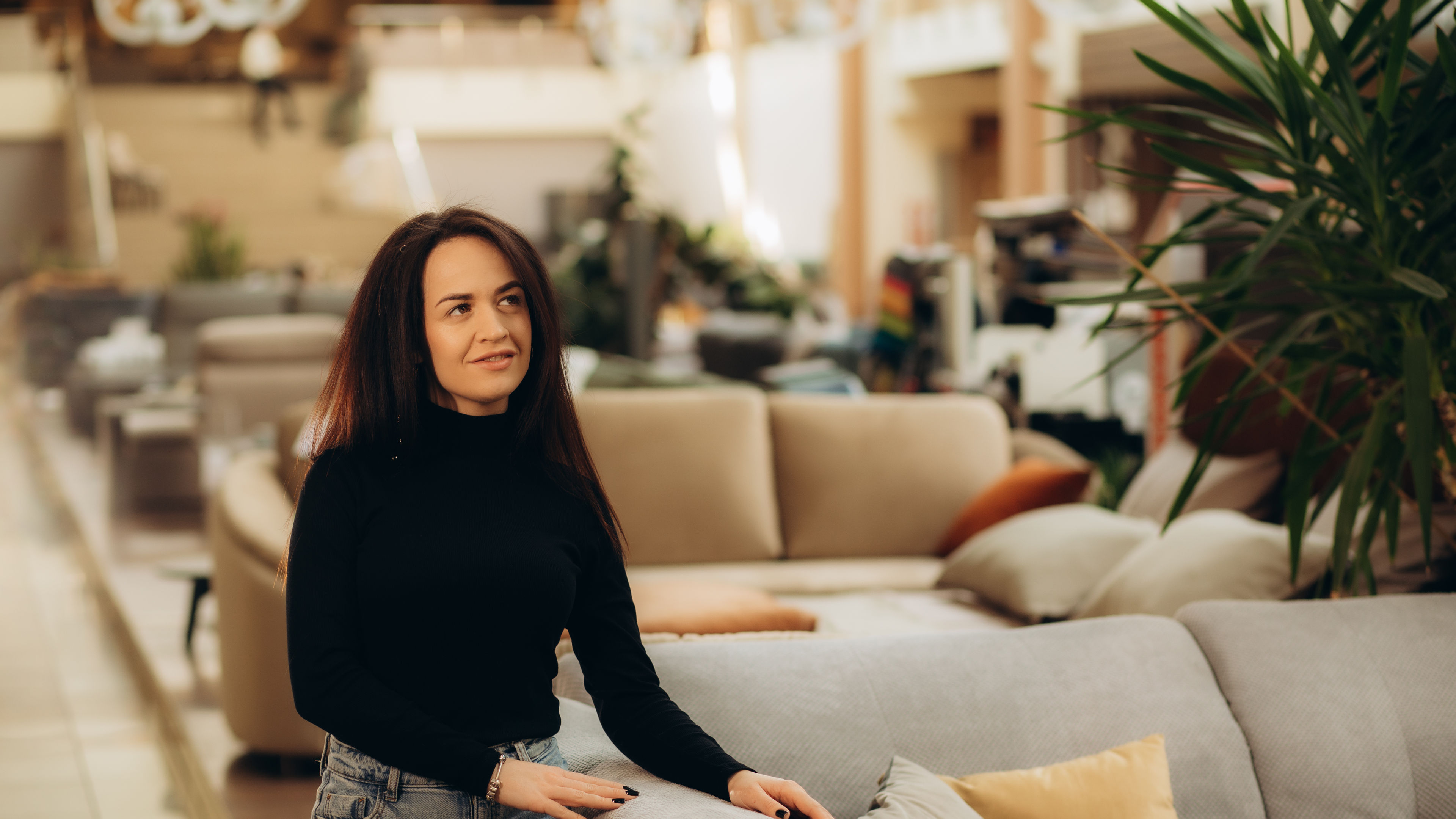 Woman in Furniture Showroom