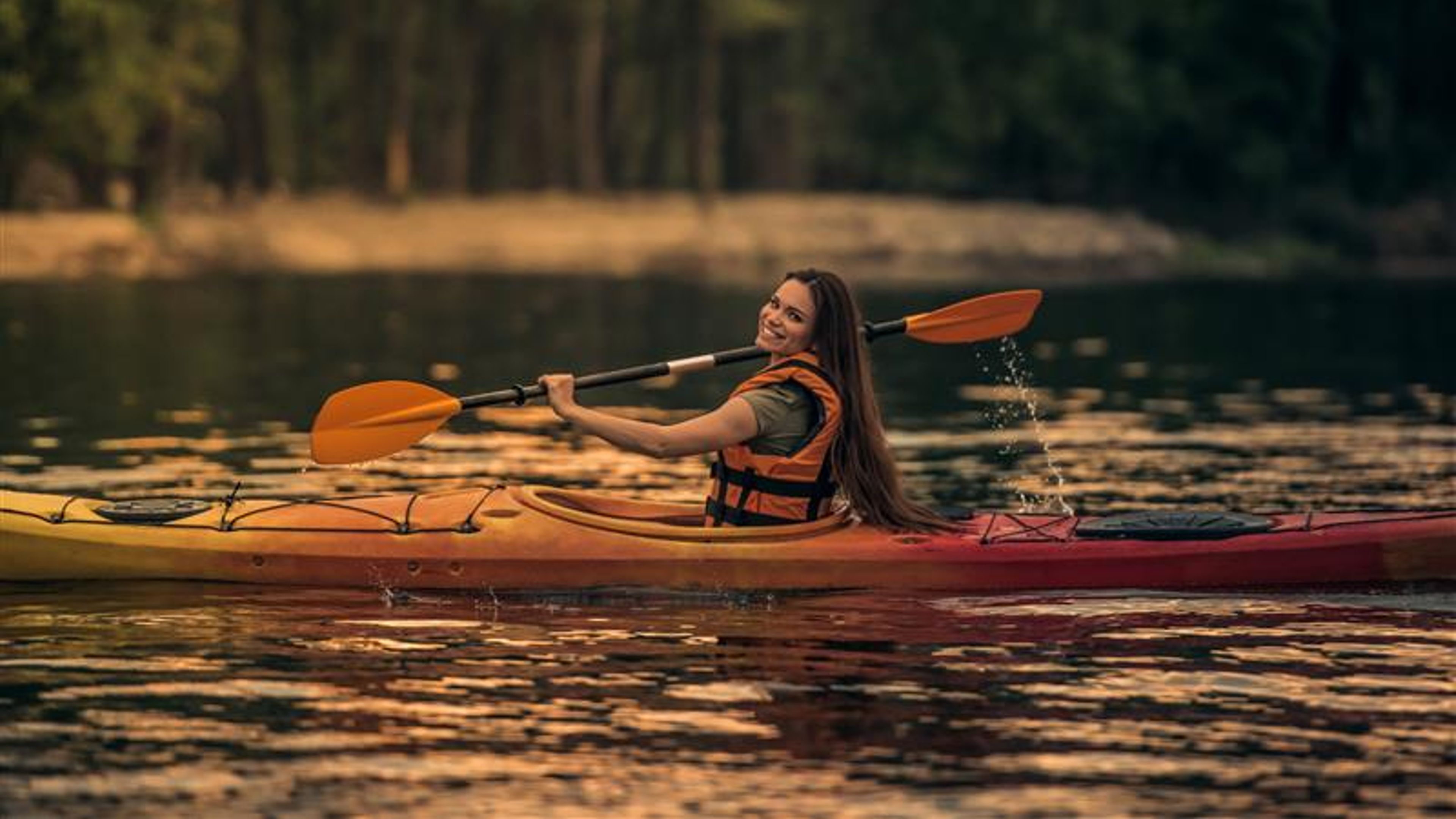 Woman kayaking