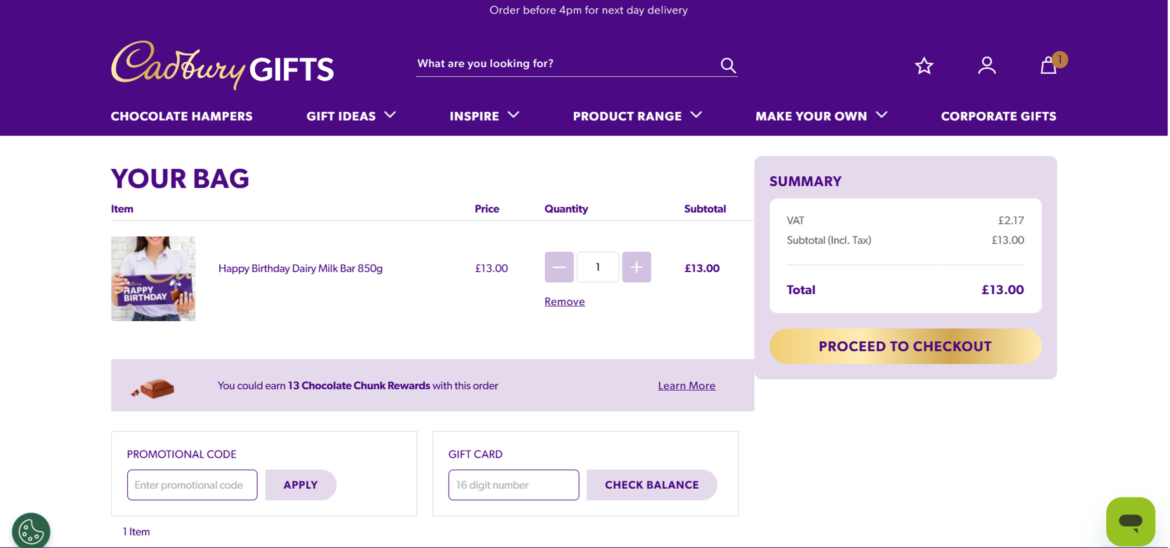 How to use coupon for  Cadbury Gifts Direct
