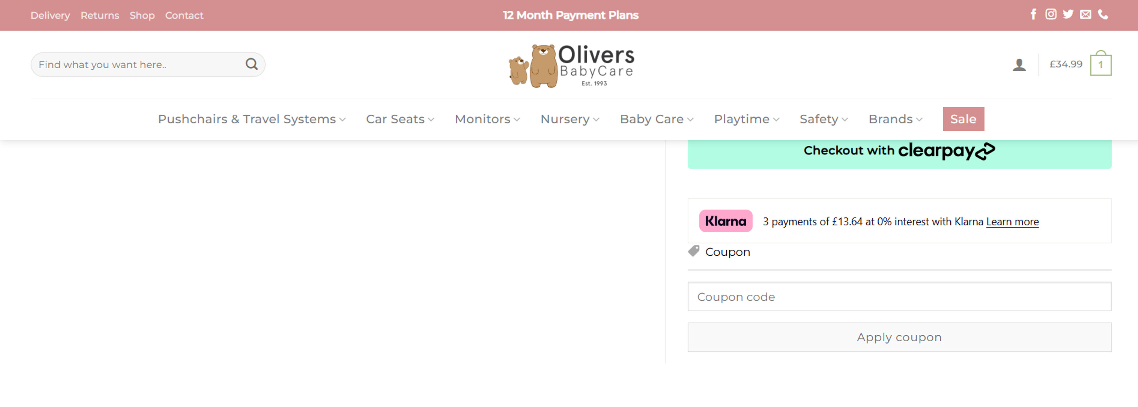 How to use Coupon for Olivers Babycare