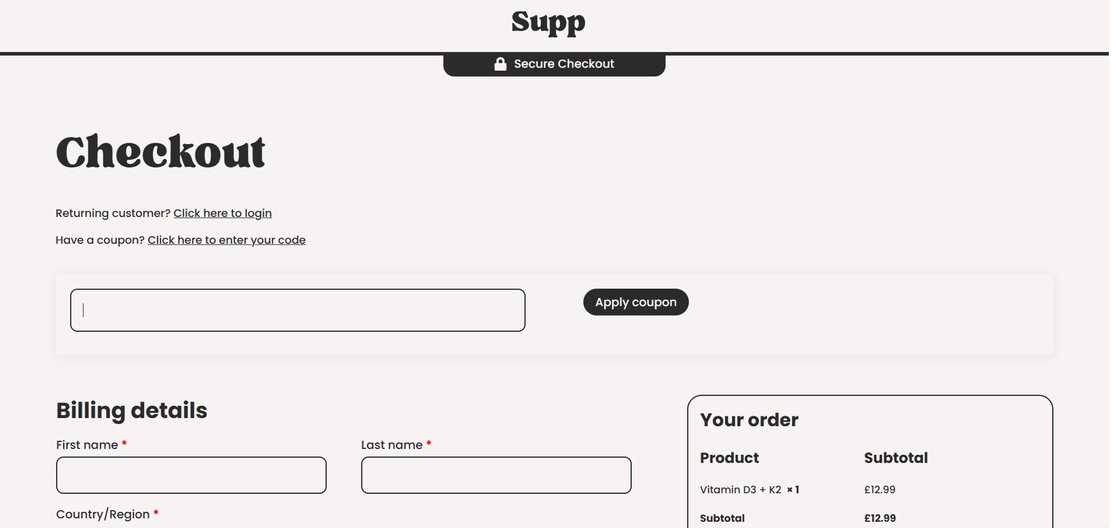 How to use coupon for  Supp